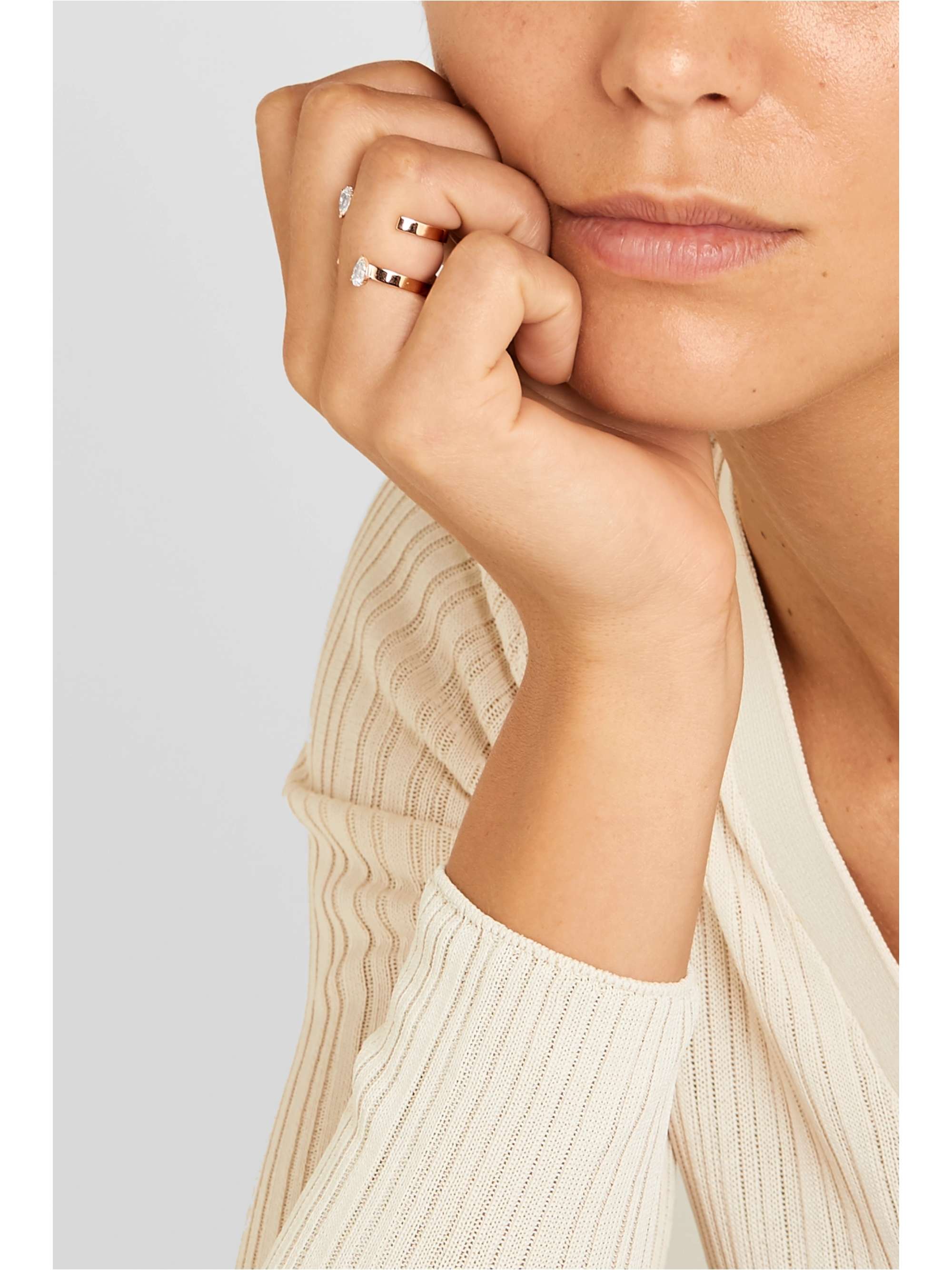 REPOSSI Serti Sur Vide 18-karat rose gold diamond ring