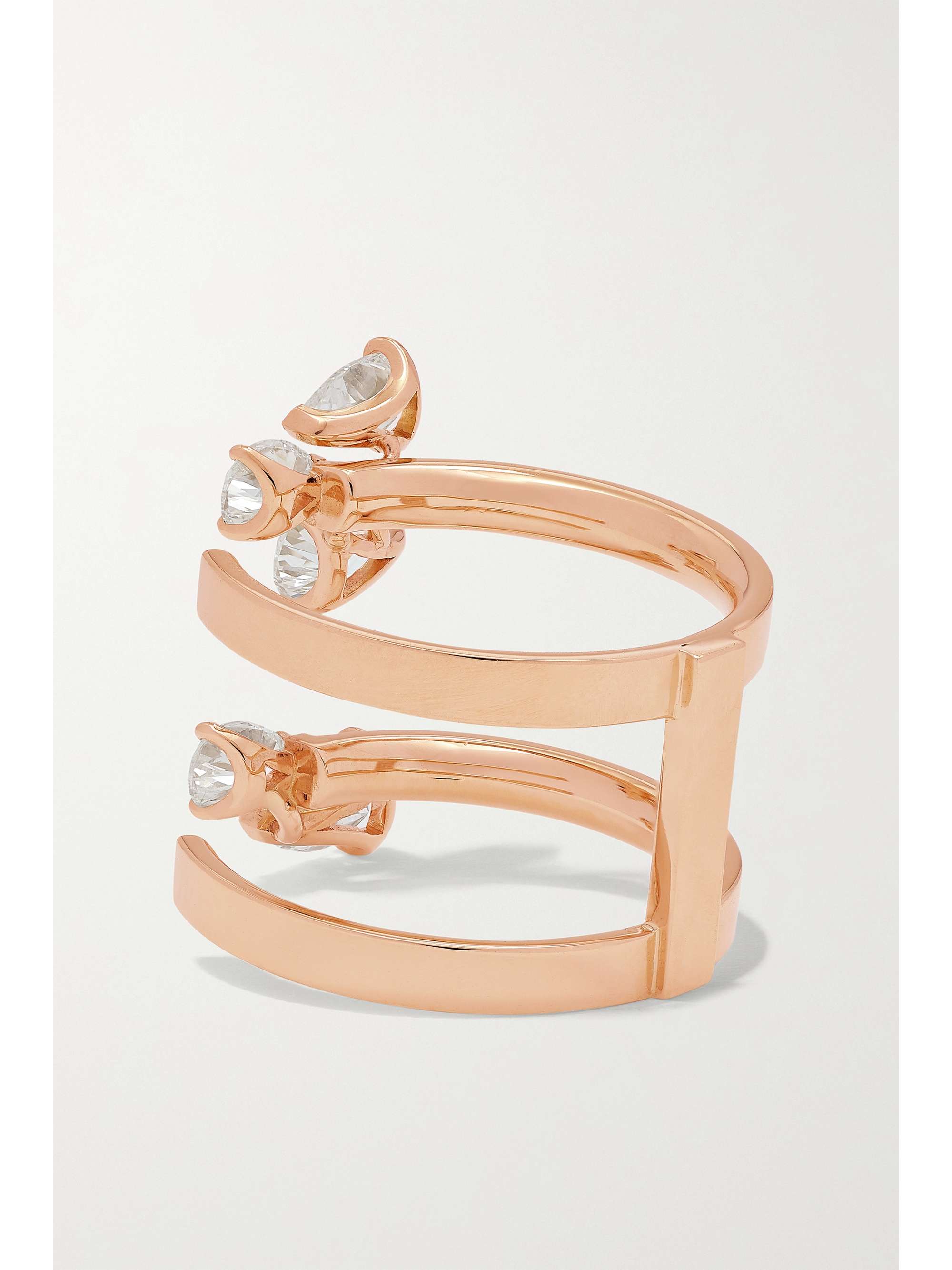 REPOSSI Serti Sur Vide 18-karat rose gold diamond ring