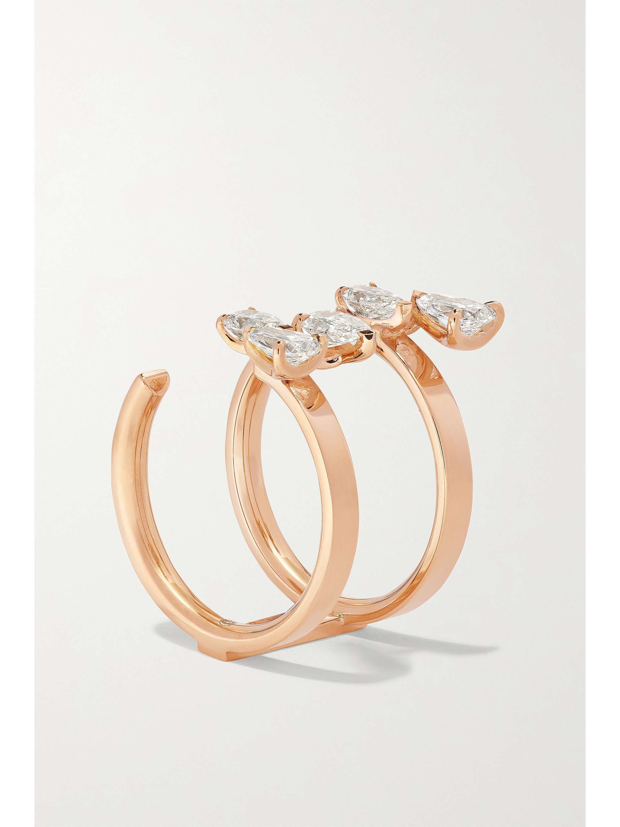 REPOSSI Serti Sur Vide 18-karat rose gold diamond ring