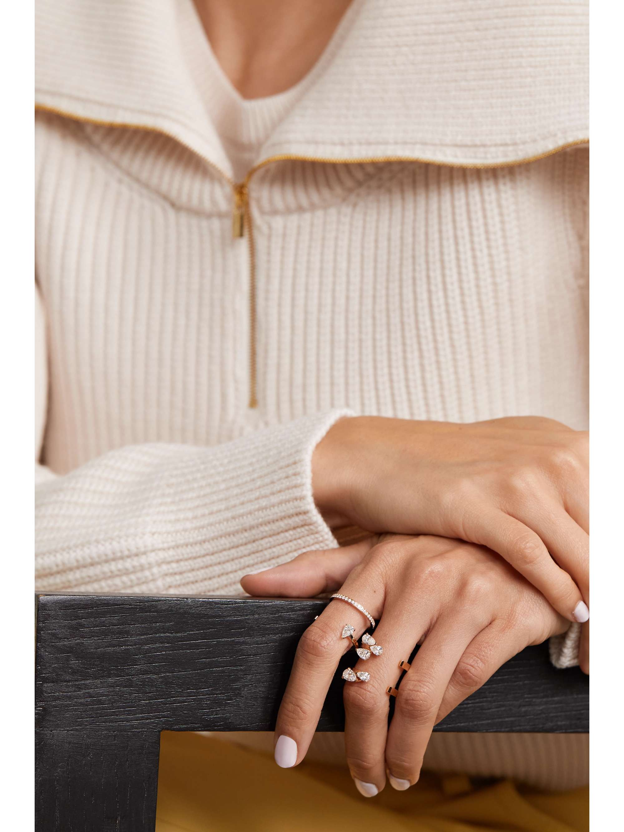 REPOSSI Serti Sur Vide 18-karat rose gold diamond ring