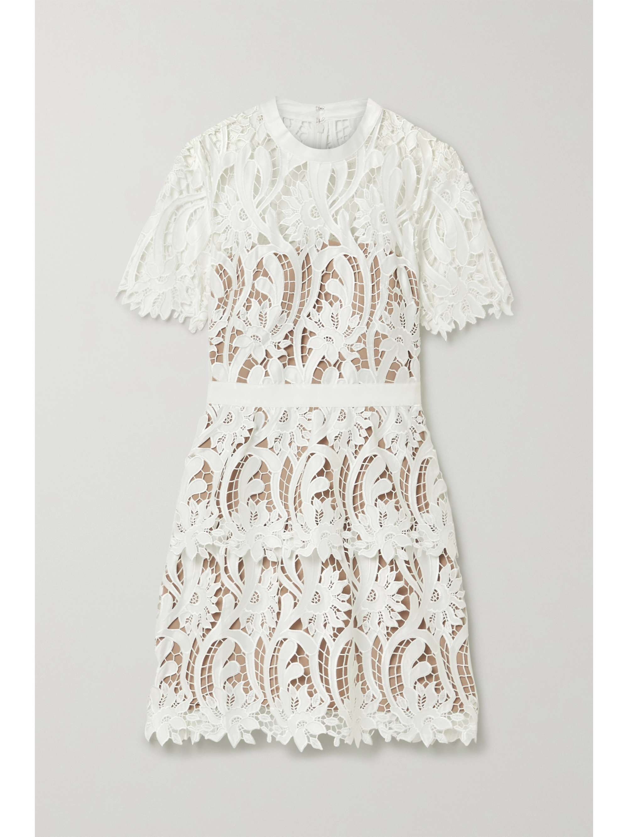 guipure lace mini dress