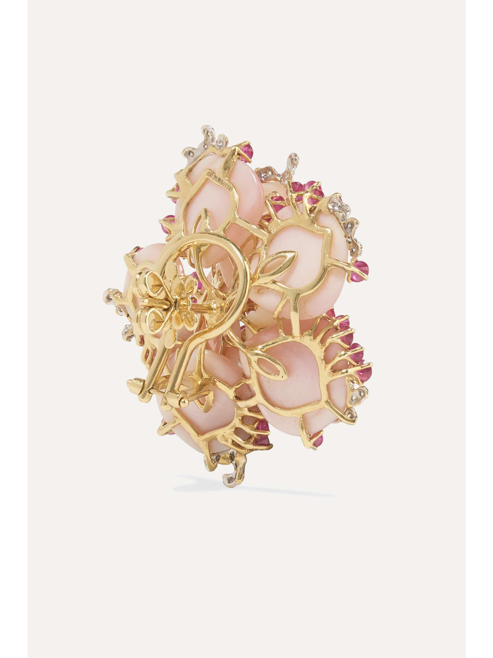 BINA GOENKA 18-karat yellow and white gold multi-stone earrings