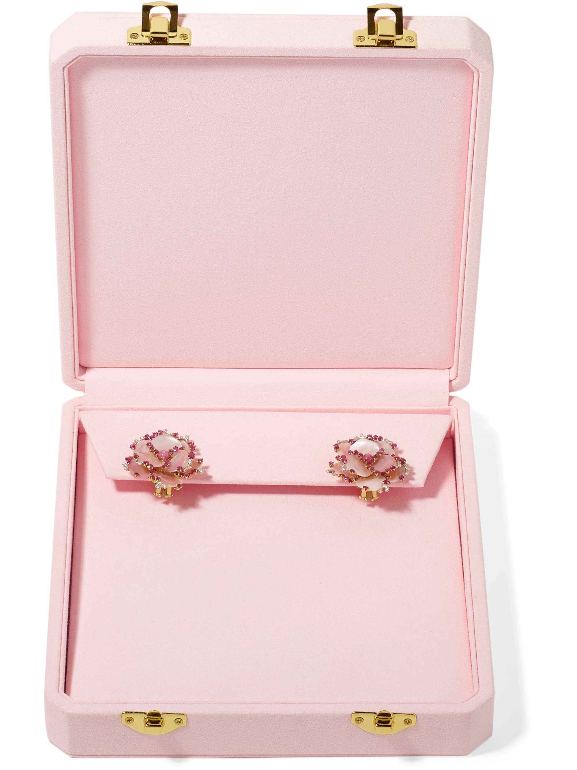 BINA GOENKA 18-karat yellow and white gold multi-stone earrings