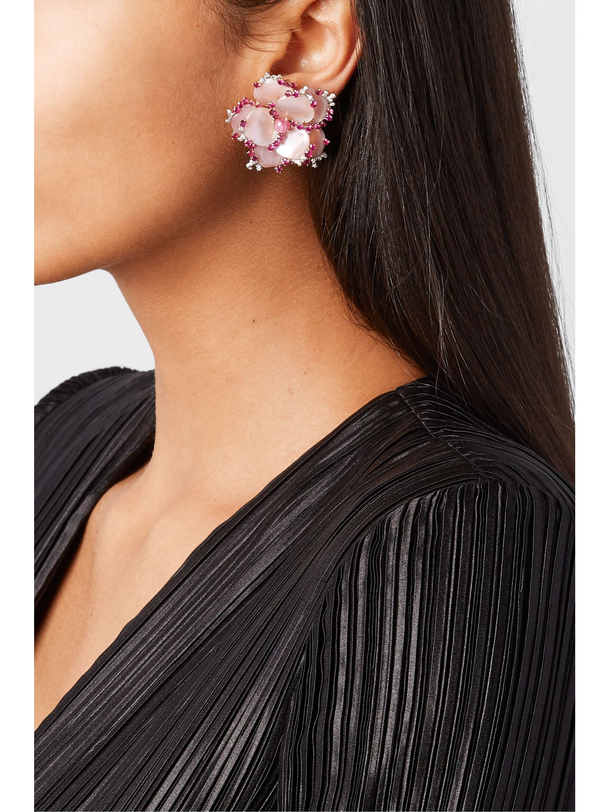 BINA GOENKA 18-karat yellow and white gold multi-stone earrings
