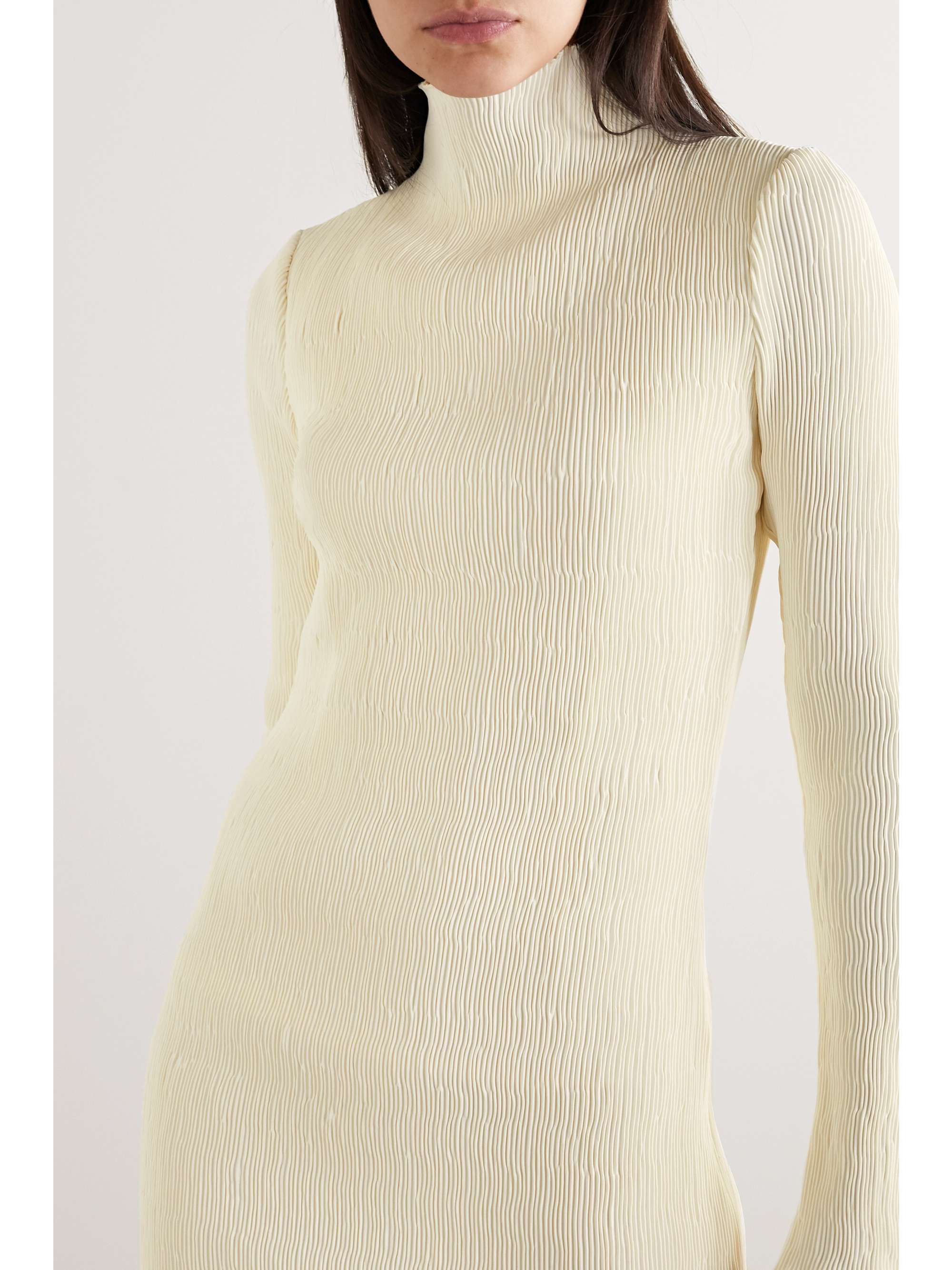 DANIELLE FRANKEL Adrienne open-back plissé stretch-satin midi dress