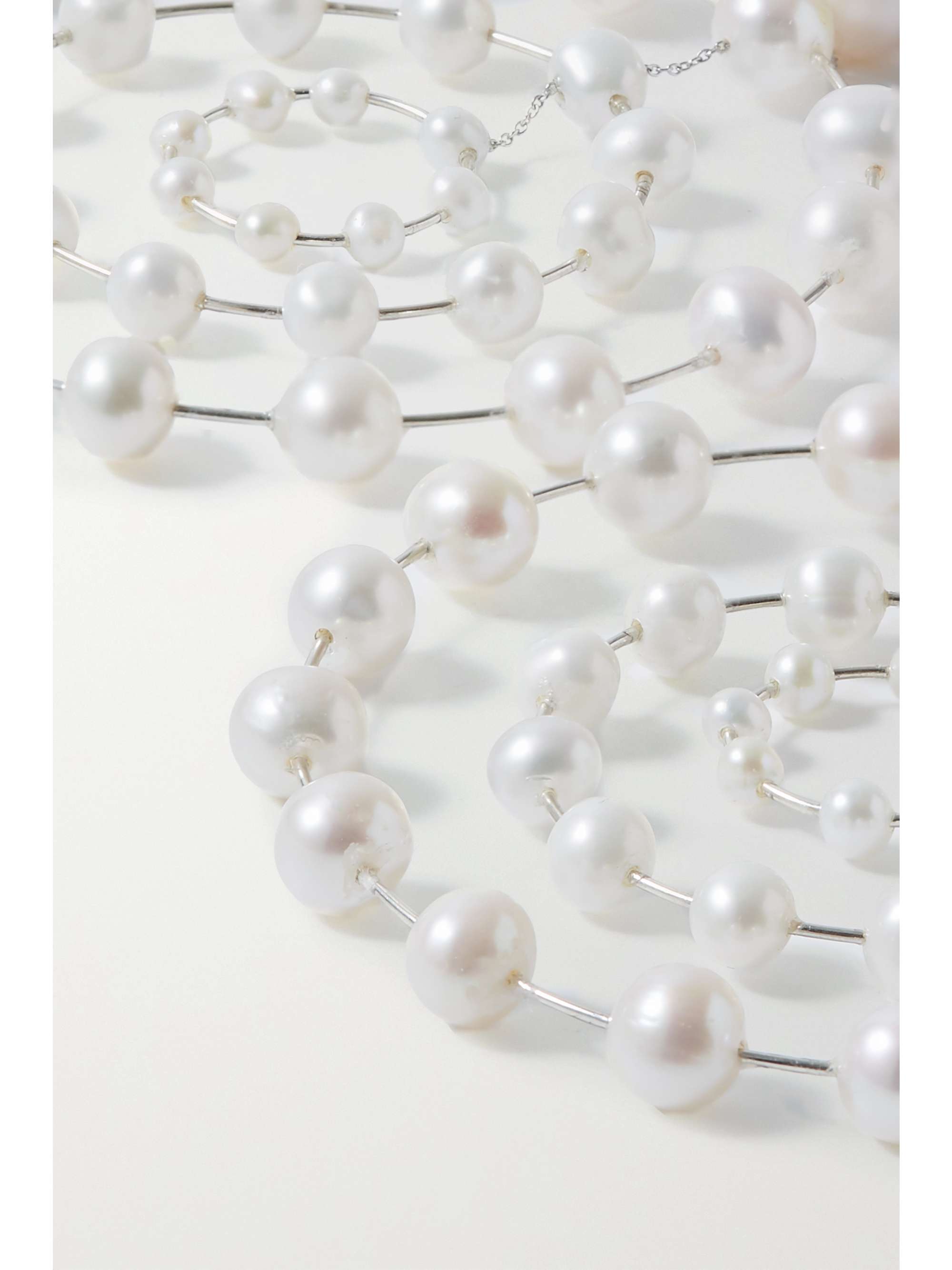 DANIELLE FRANKEL Silver and white gold pearl earrings
