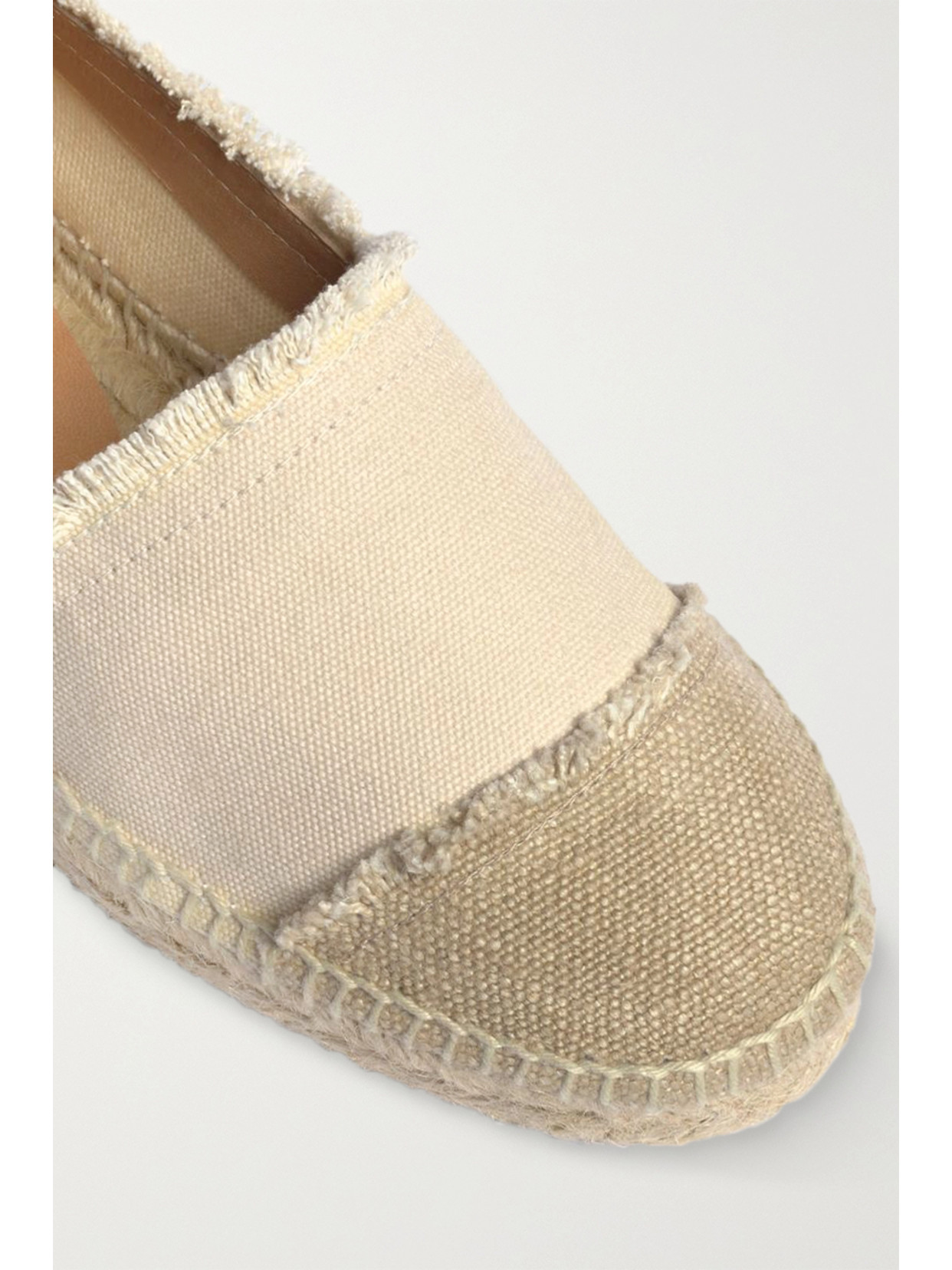 Castaã±er + Net Sustain Kampala Frayed Canvas Espadrilles In Cream