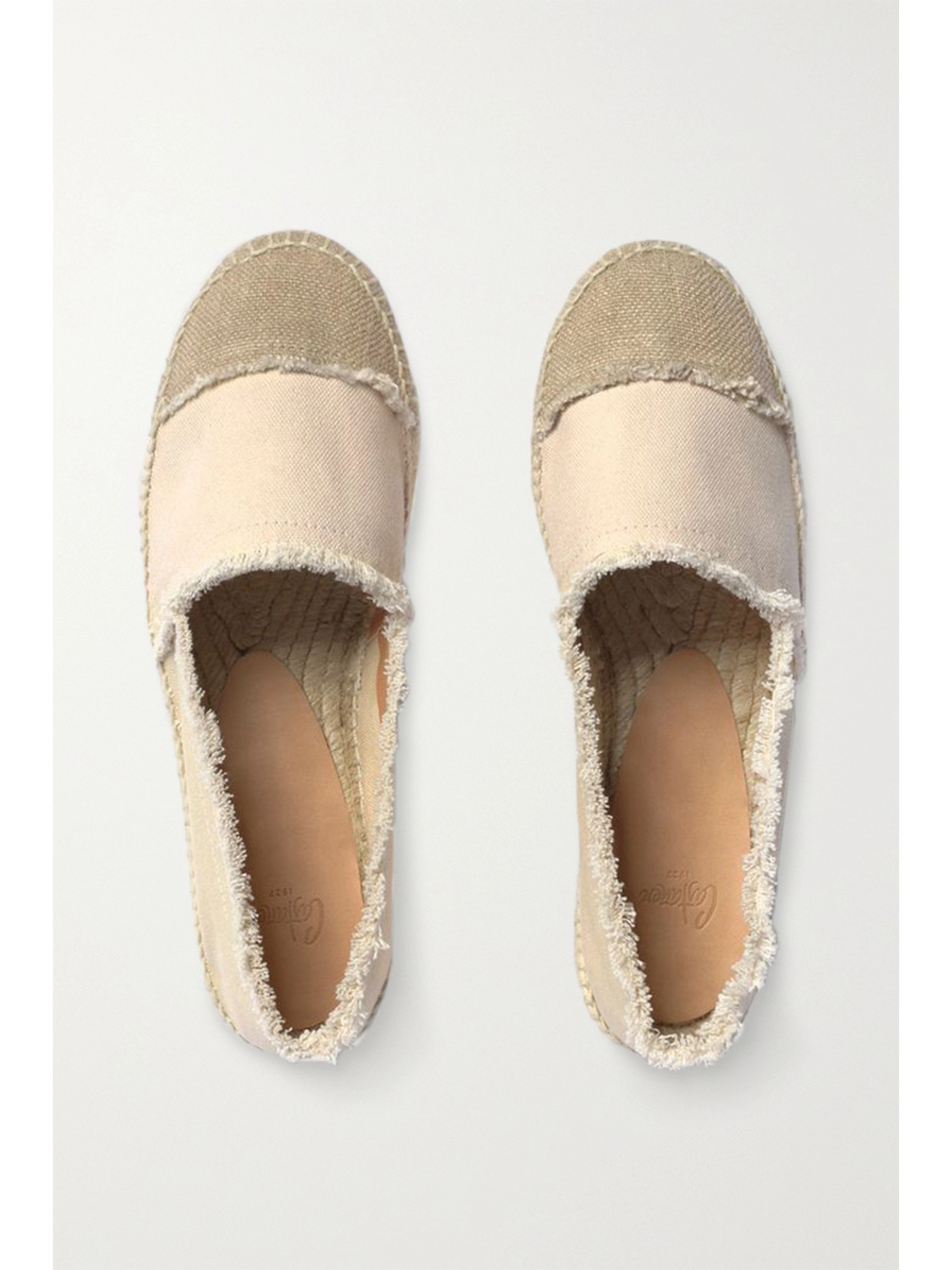 Castaã±er + Net Sustain Kampala Frayed Canvas Espadrilles In Cream
