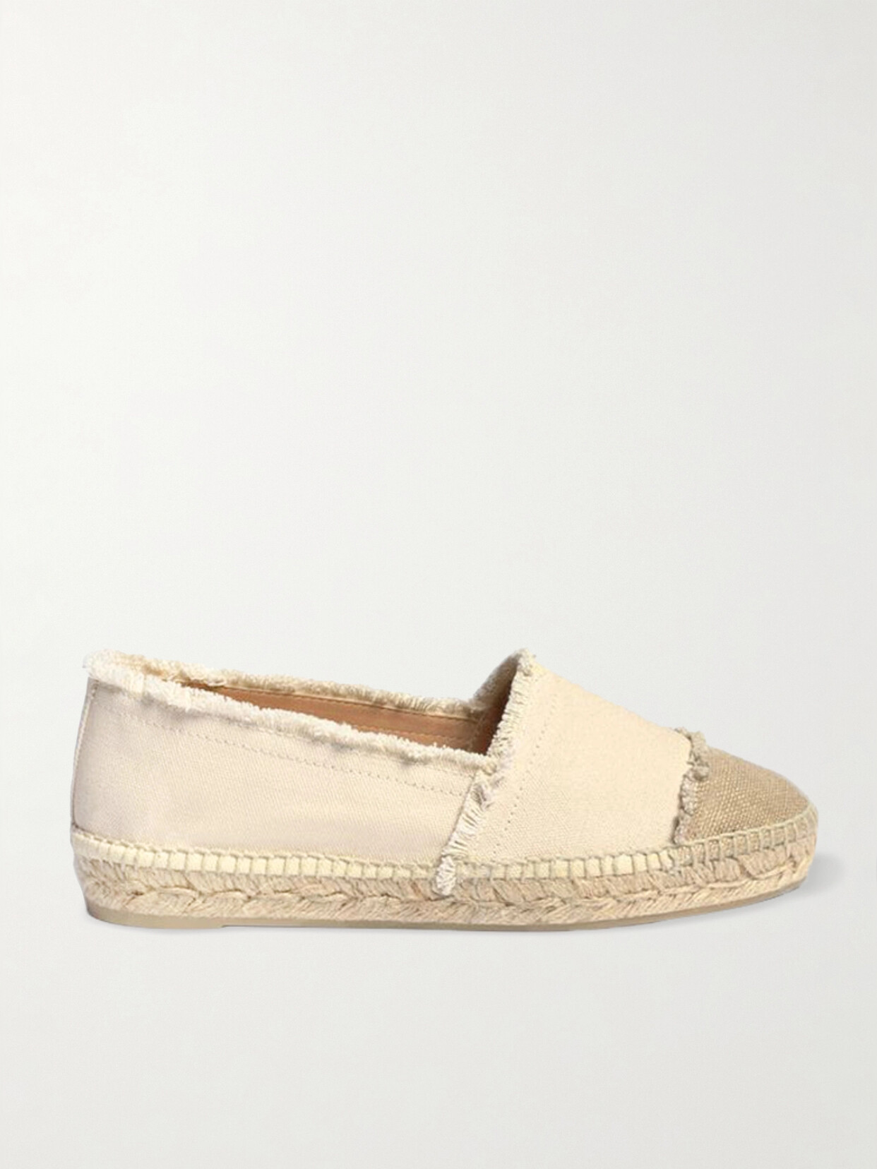 Castaã±er + Net Sustain Kampala Frayed Canvas Espadrilles In Cream