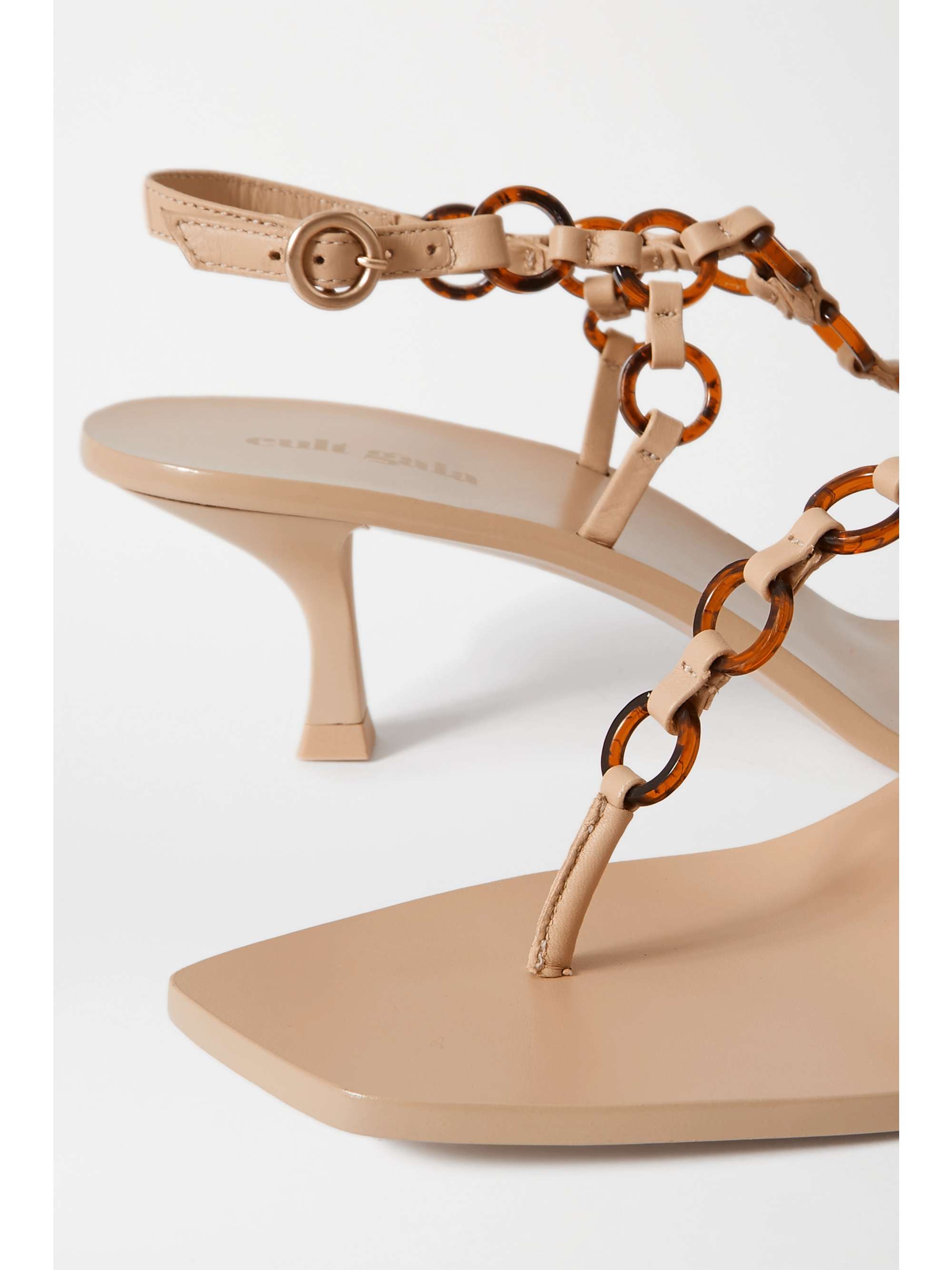 Sand Caitlyn embellished leather 