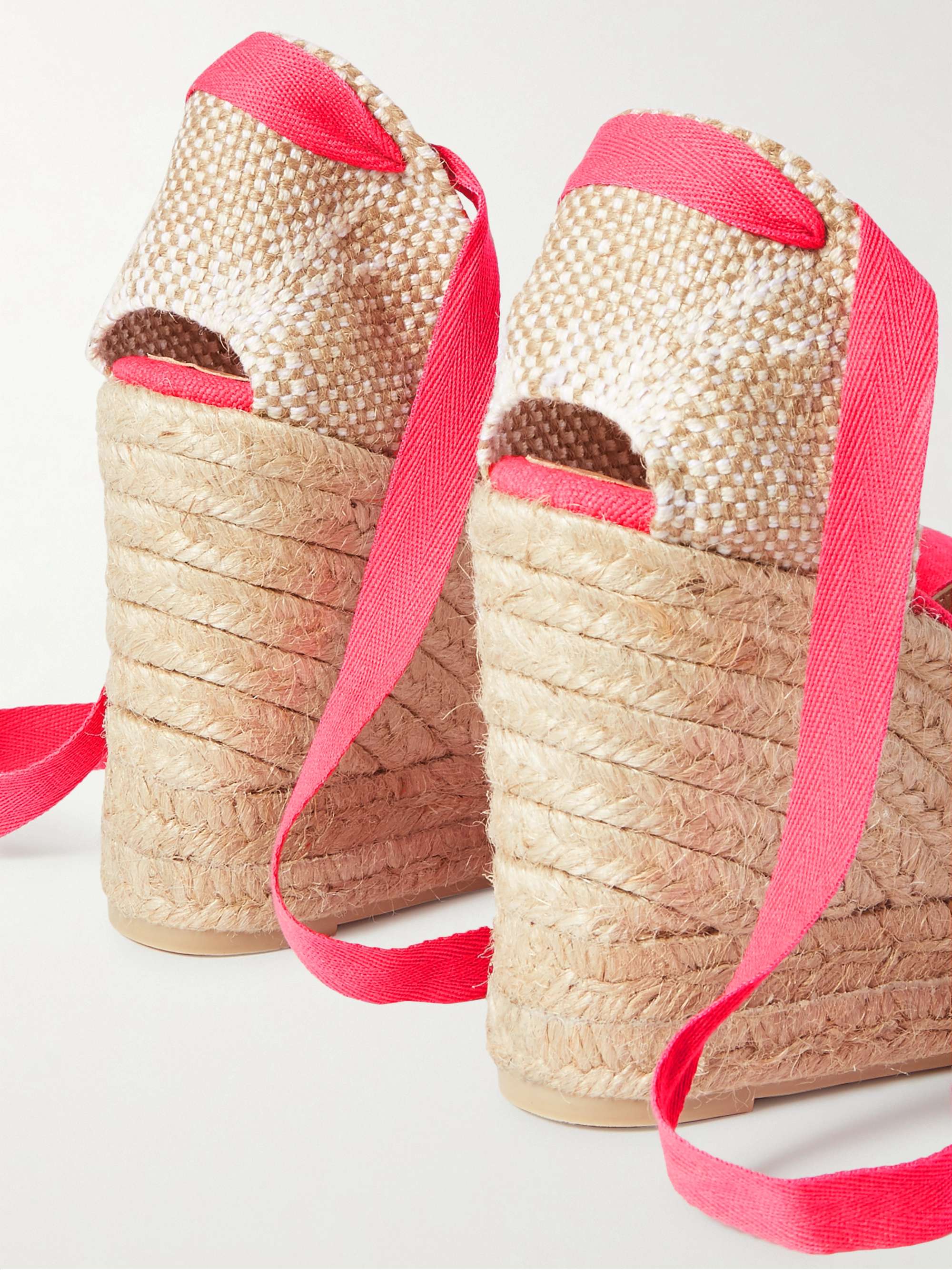 Fuchsia Chiara 80 canvas wedge espadrilles | CASTAÑER |