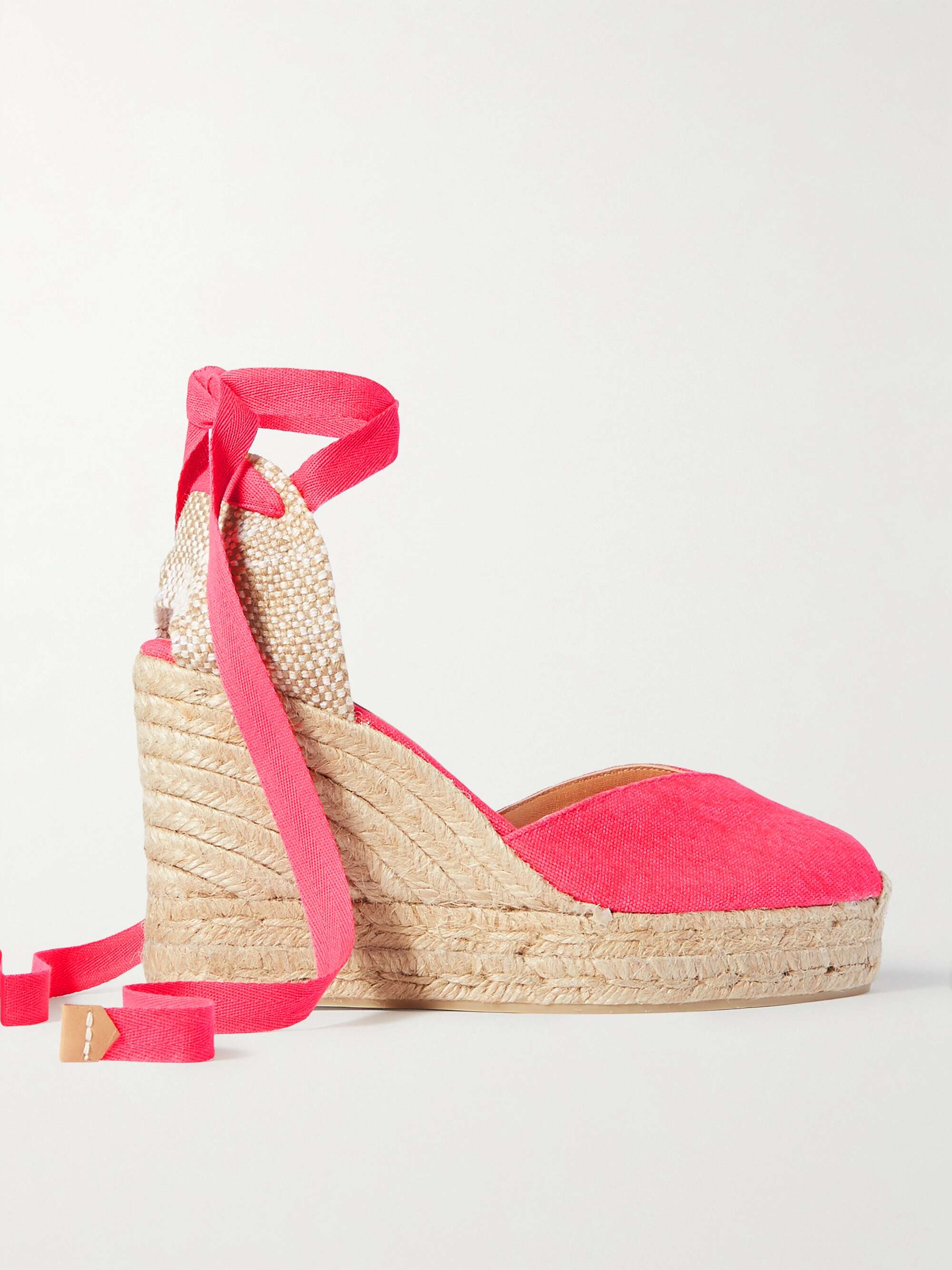 Fuchsia Chiara 80 canvas wedge espadrilles | CASTAÑER |