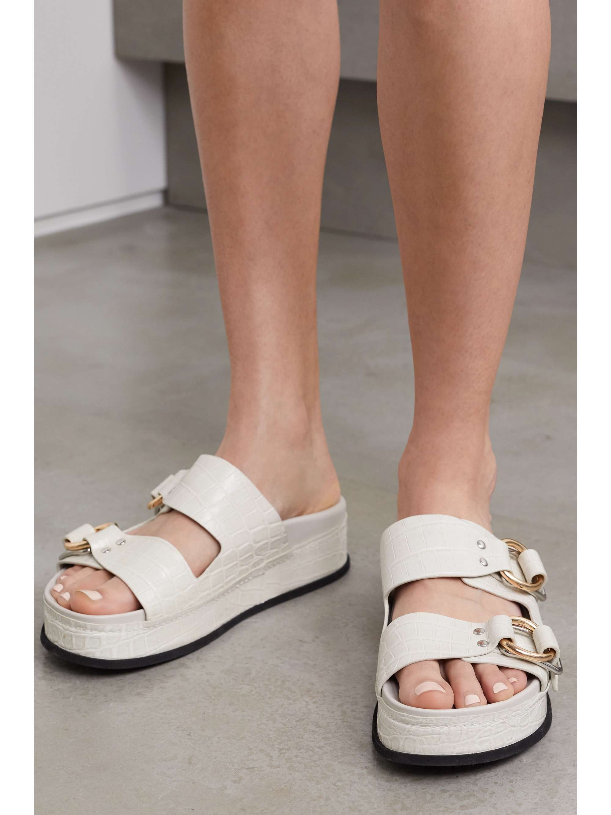 White + Space for Giants Freida croc-effect leather platform sandals | 3.1 PHILLIP LIM | NET-A 