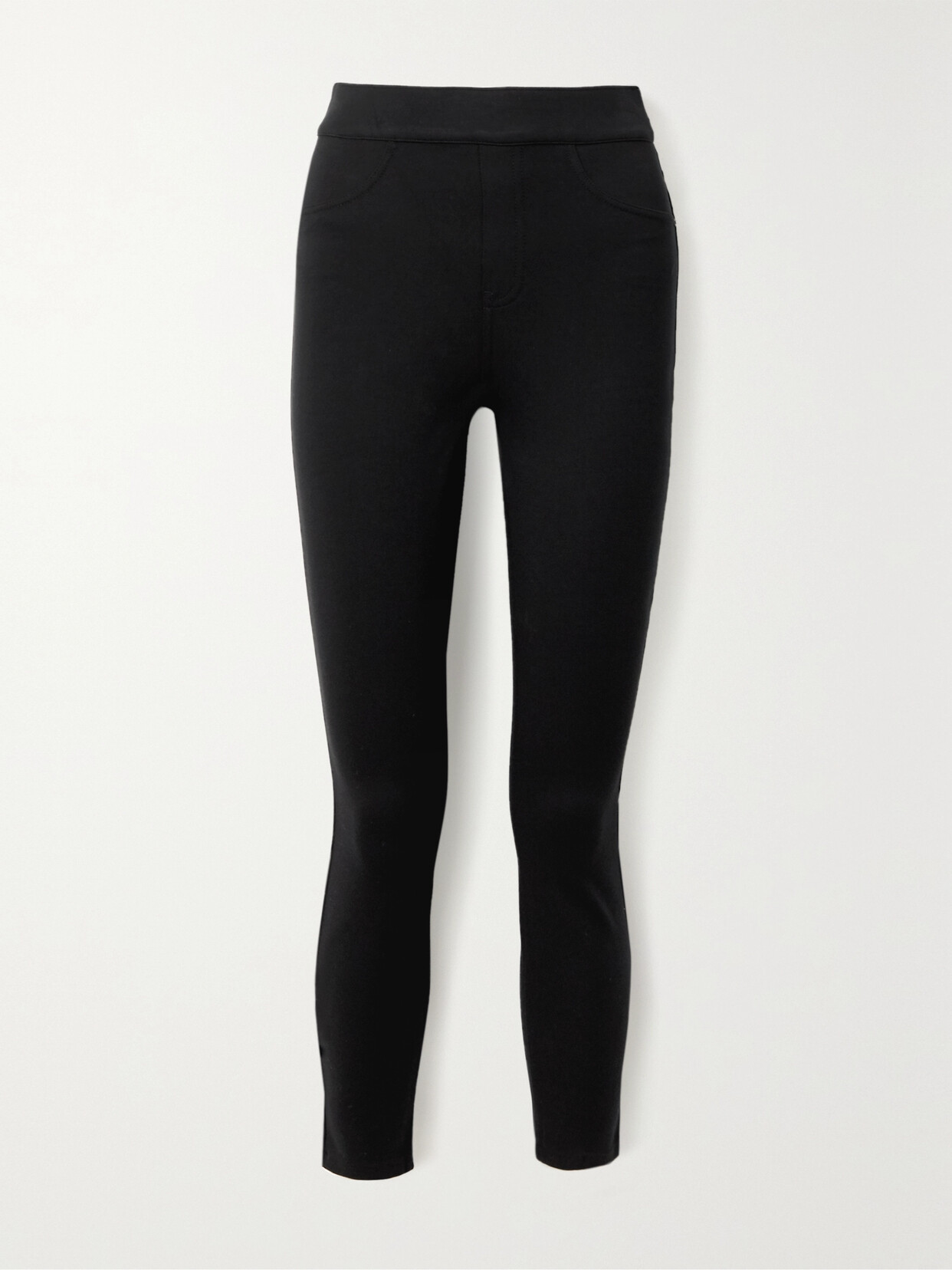 Shop Spanx Stretch-ponte Skinny Pants In Black