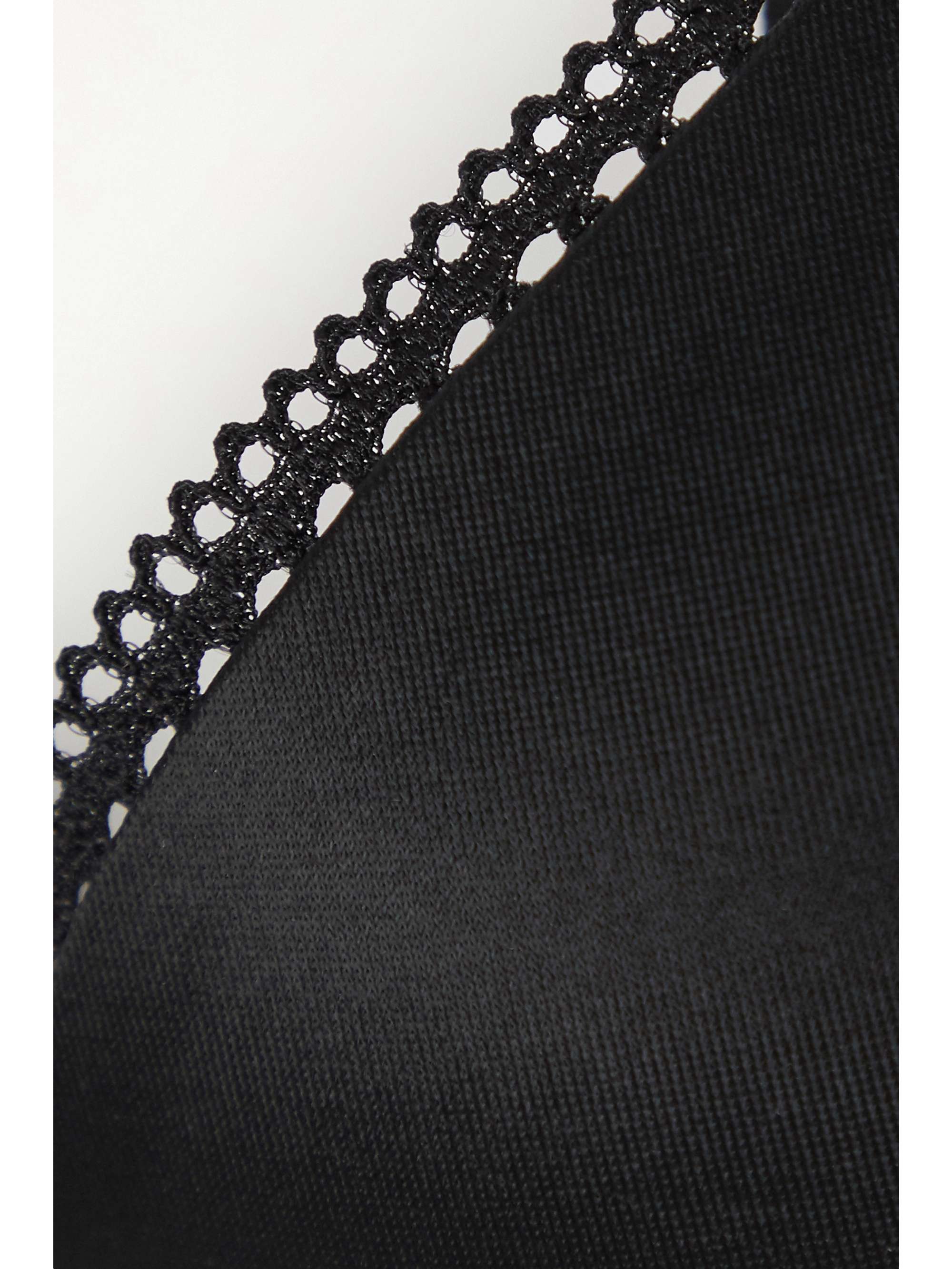 CK ONE Liquid Touch picot-trimmed stretch-jersey underwired plunge bra