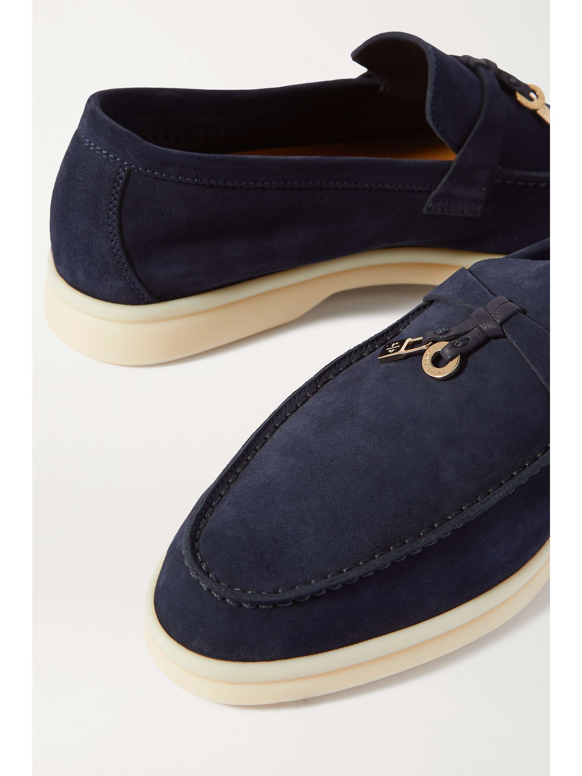 Loro Piana Summer Walk Suede Loafers In Blue