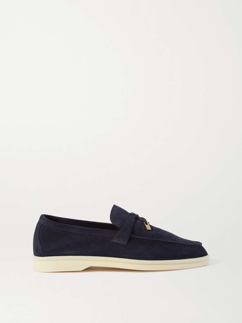 Loro Piana Summer Charms Walk Suede Loafers