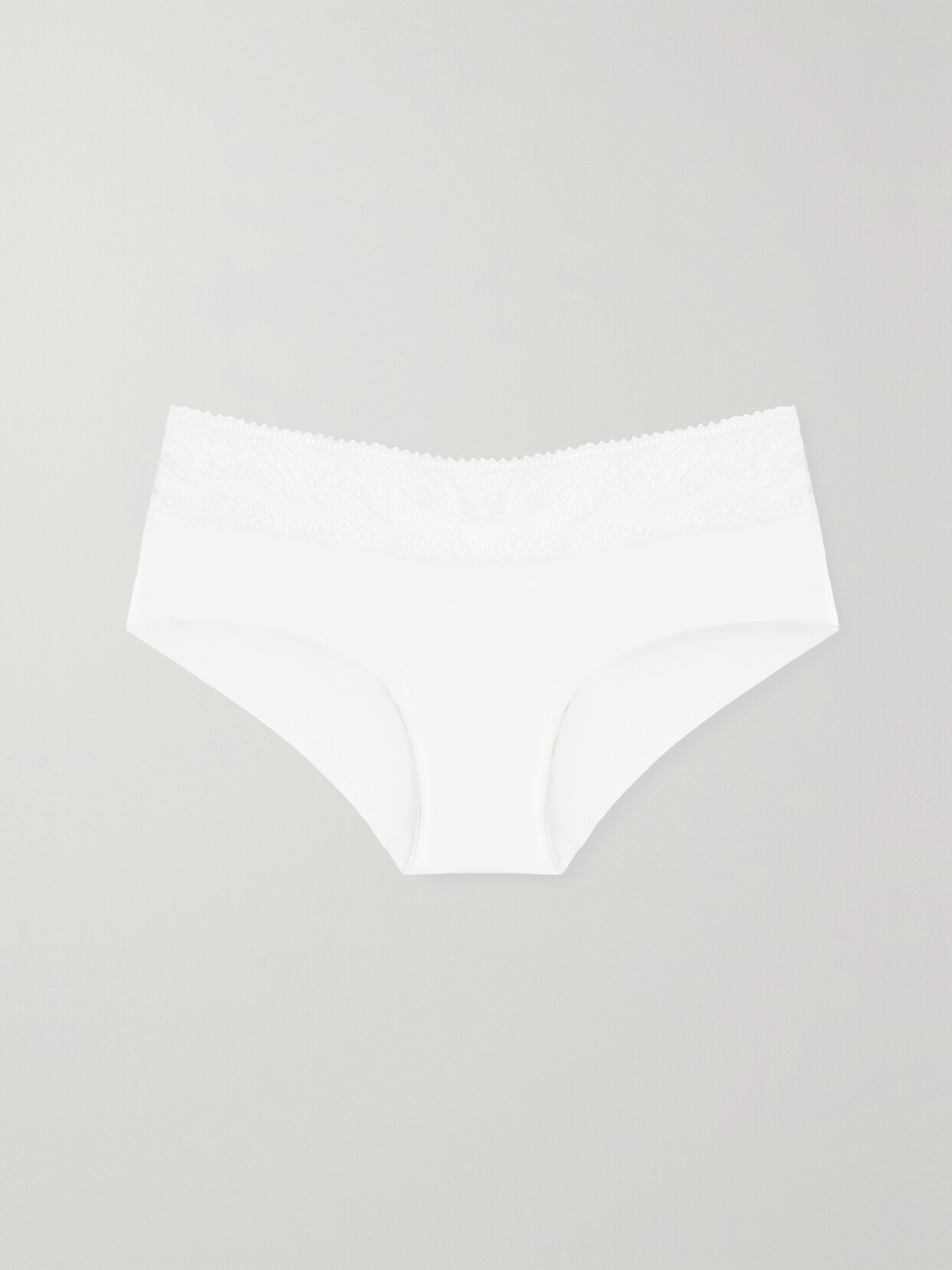 SIX Rosa Leavers Lace-trimmed Stretch-jersey Briefs