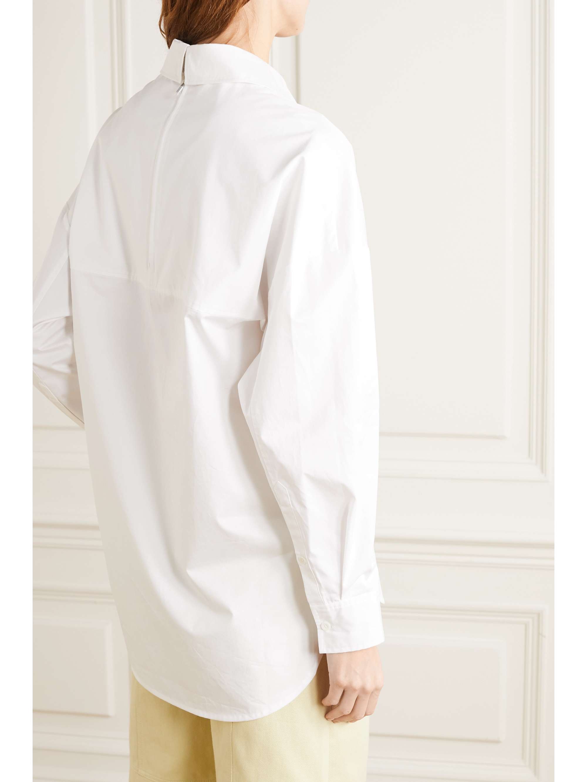 TIBI Zip-embellished organic cotton-poplin shirt