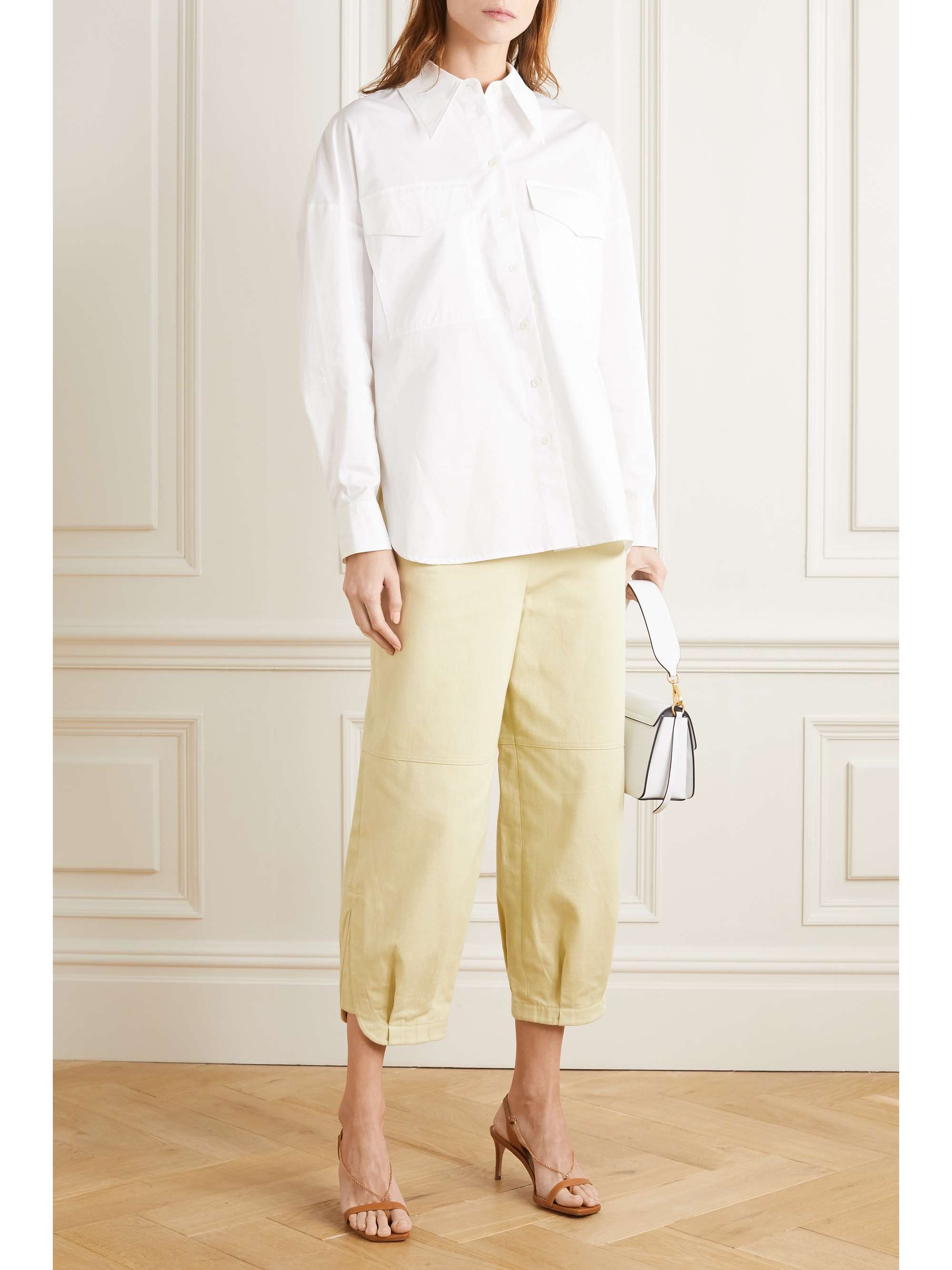 TIBI Zip-embellished organic cotton-poplin shirt