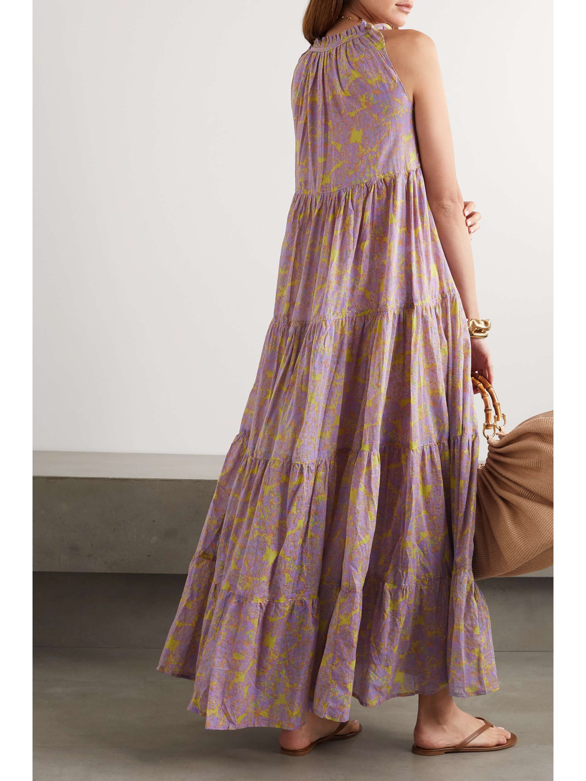 YVONNE S Hippy tiered printed cotton-voile maxi dress