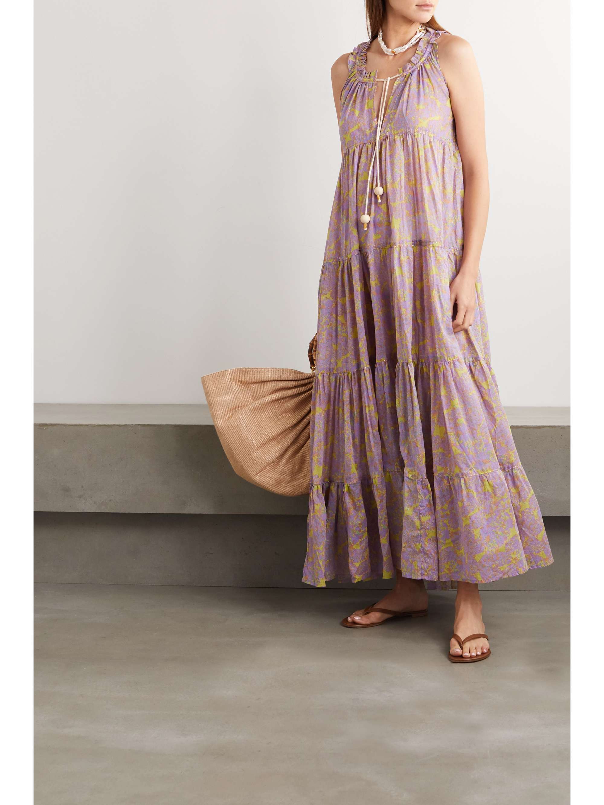 YVONNE S Hippy tiered printed cotton-voile maxi dress