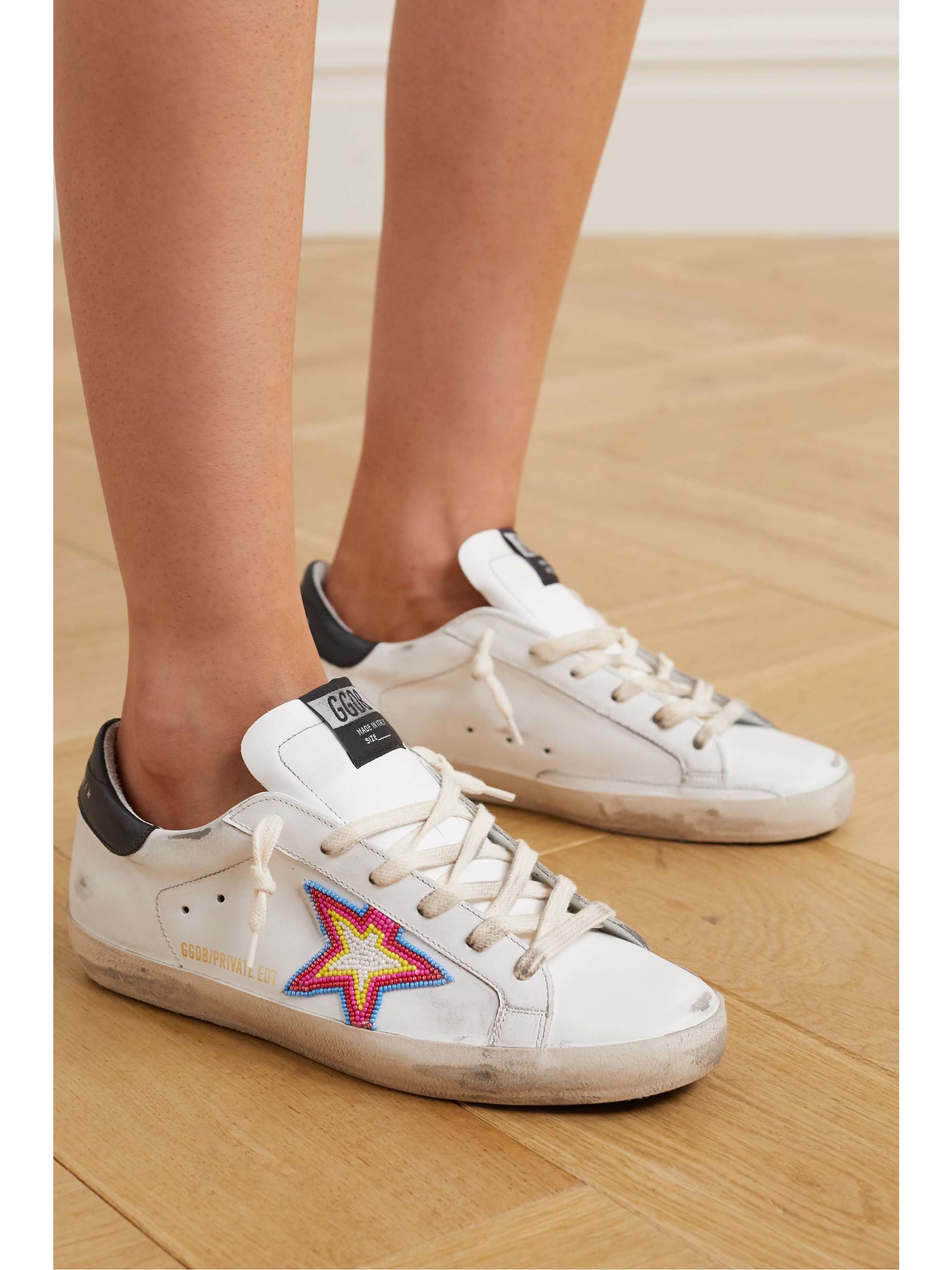 golden goose beaded sneakers