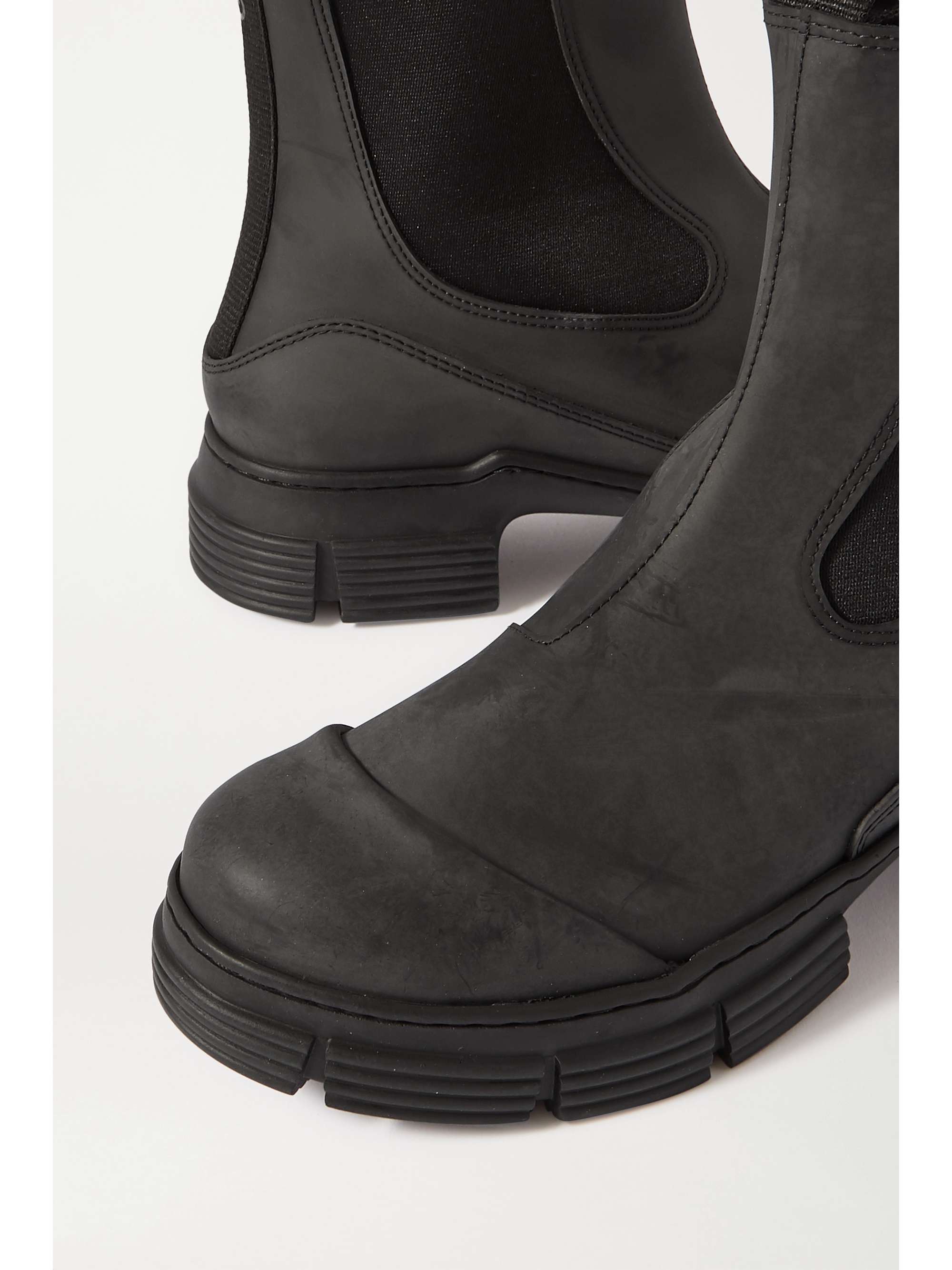 Black rubber chelsea sales boots