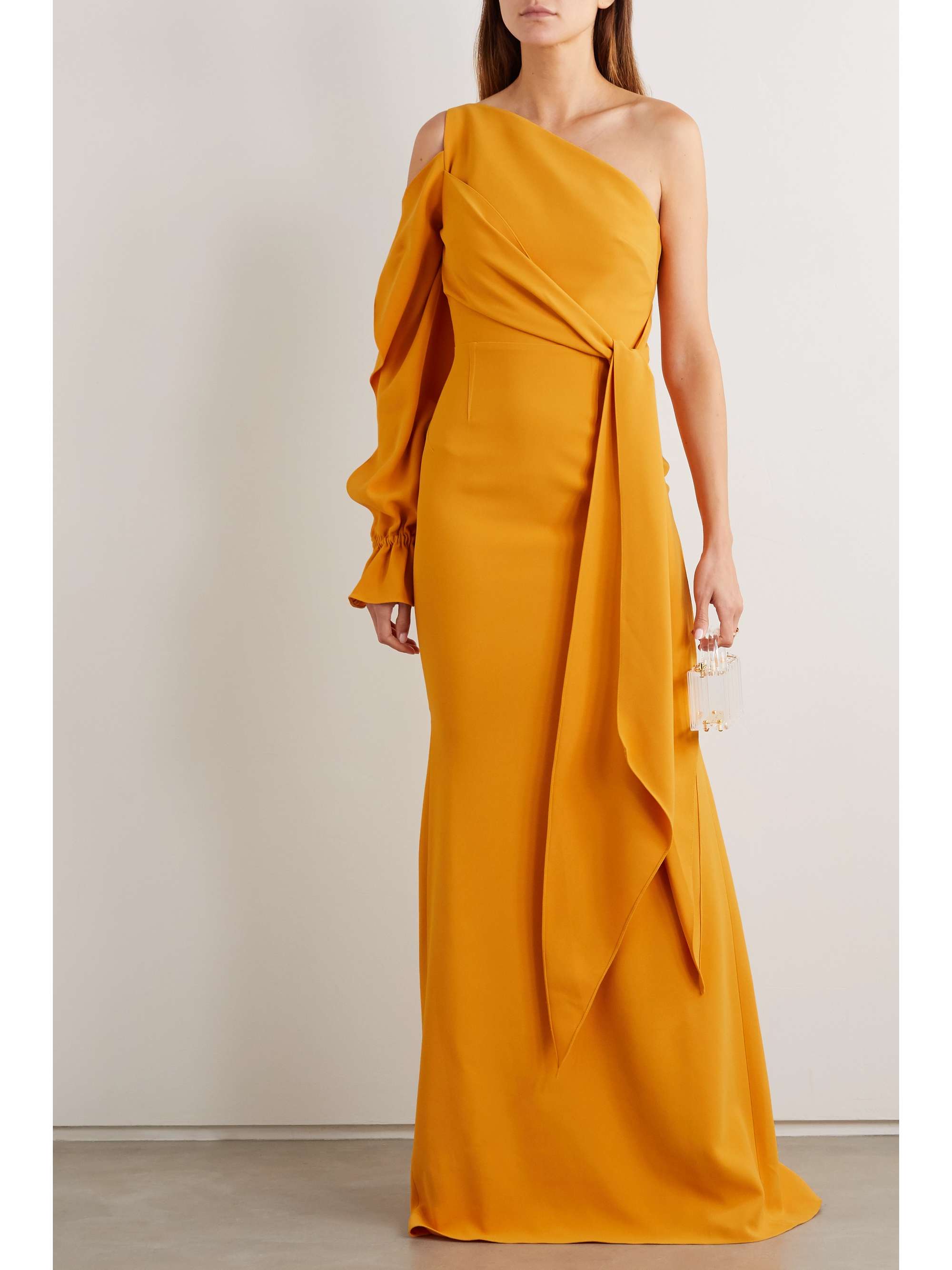 Saffron Santorini one-sleeve asymmetric 