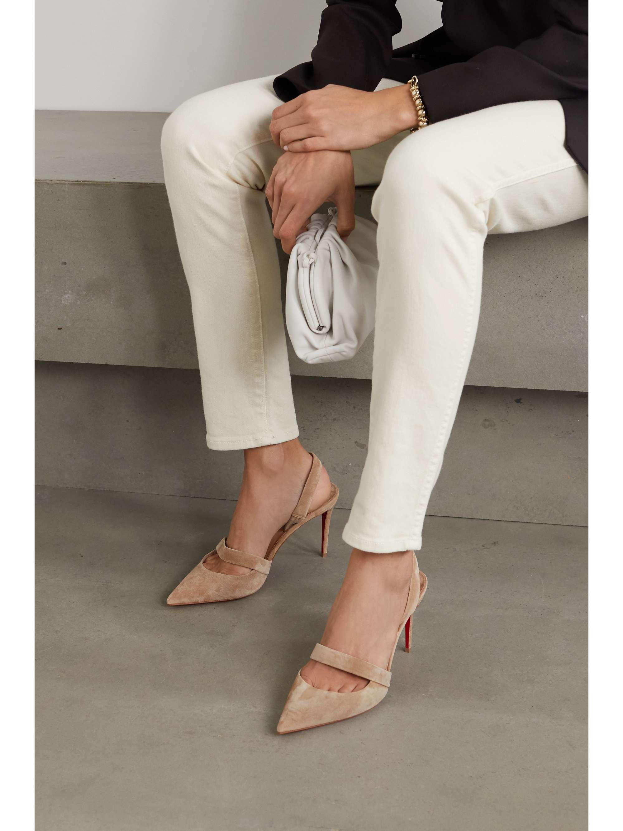 usund Undskyld mig Junction Neutral Actina 85 suede slingback pumps | CHRISTIAN LOUBOUTIN | NET-A-PORTER