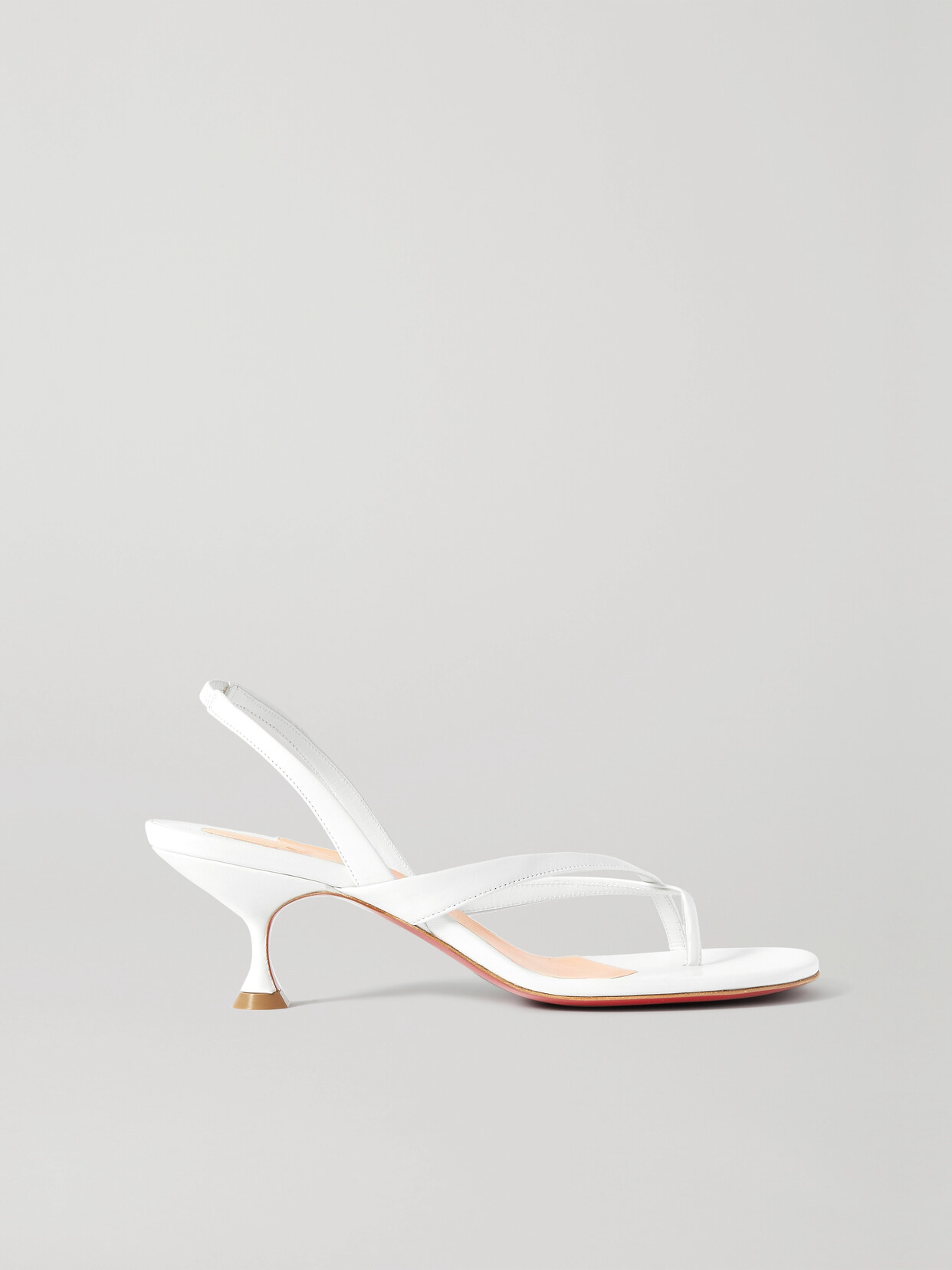 Christian Louboutin Taralita 55 Leather Slingback Sandals - White
