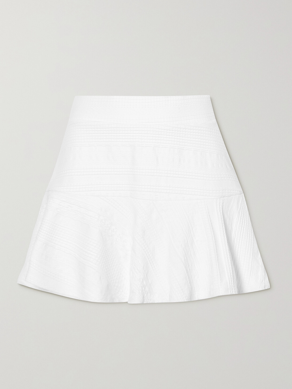 L'Etoile Sport Pleated Textured Stretch-jersey Tennis Skirt - White