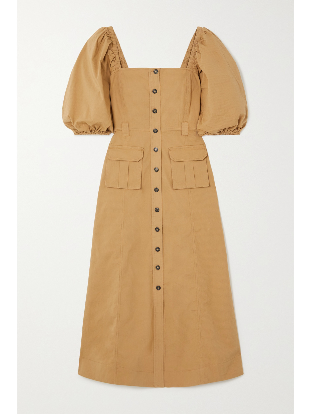 Ganni Ripstop Cotton Chino Puff Sleeve 