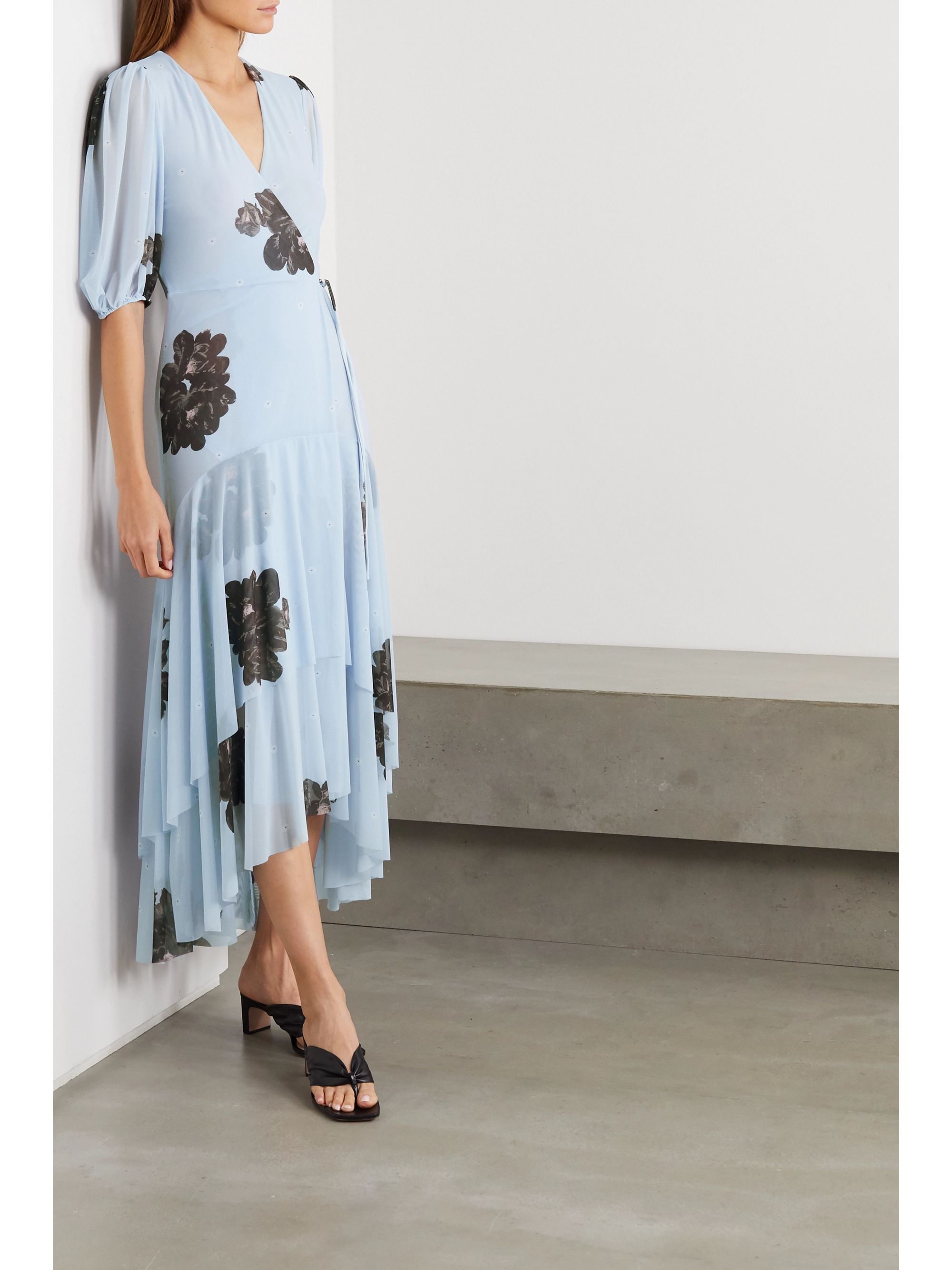 mesh wrap dress