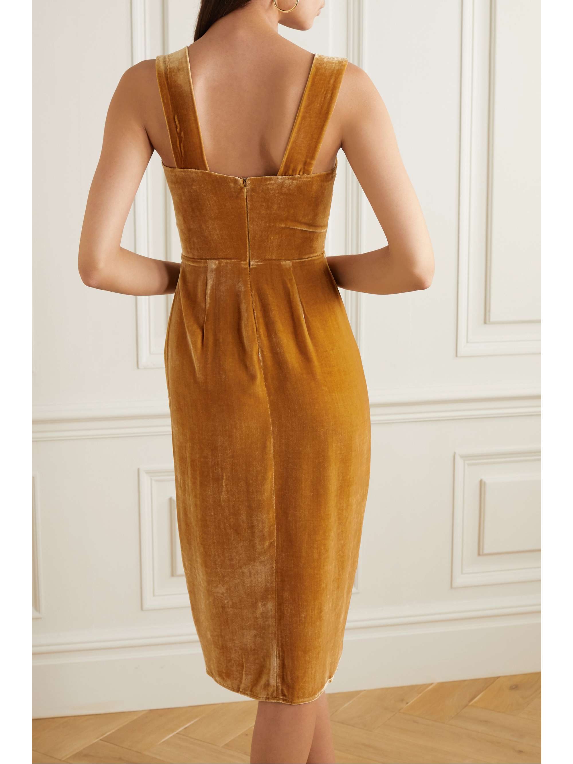 reformation gold dress