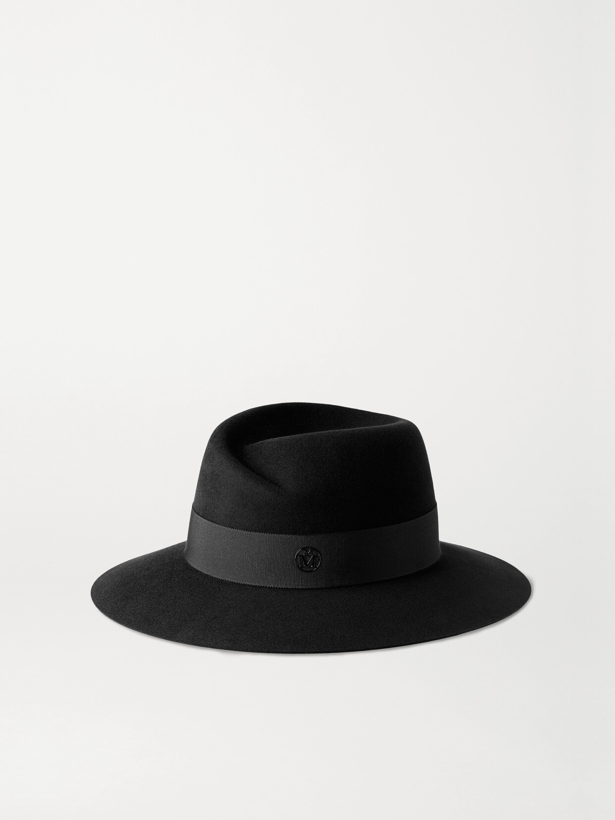 Maison Michel Virginie Grosgrain-trimmed Wool-felt Fedora