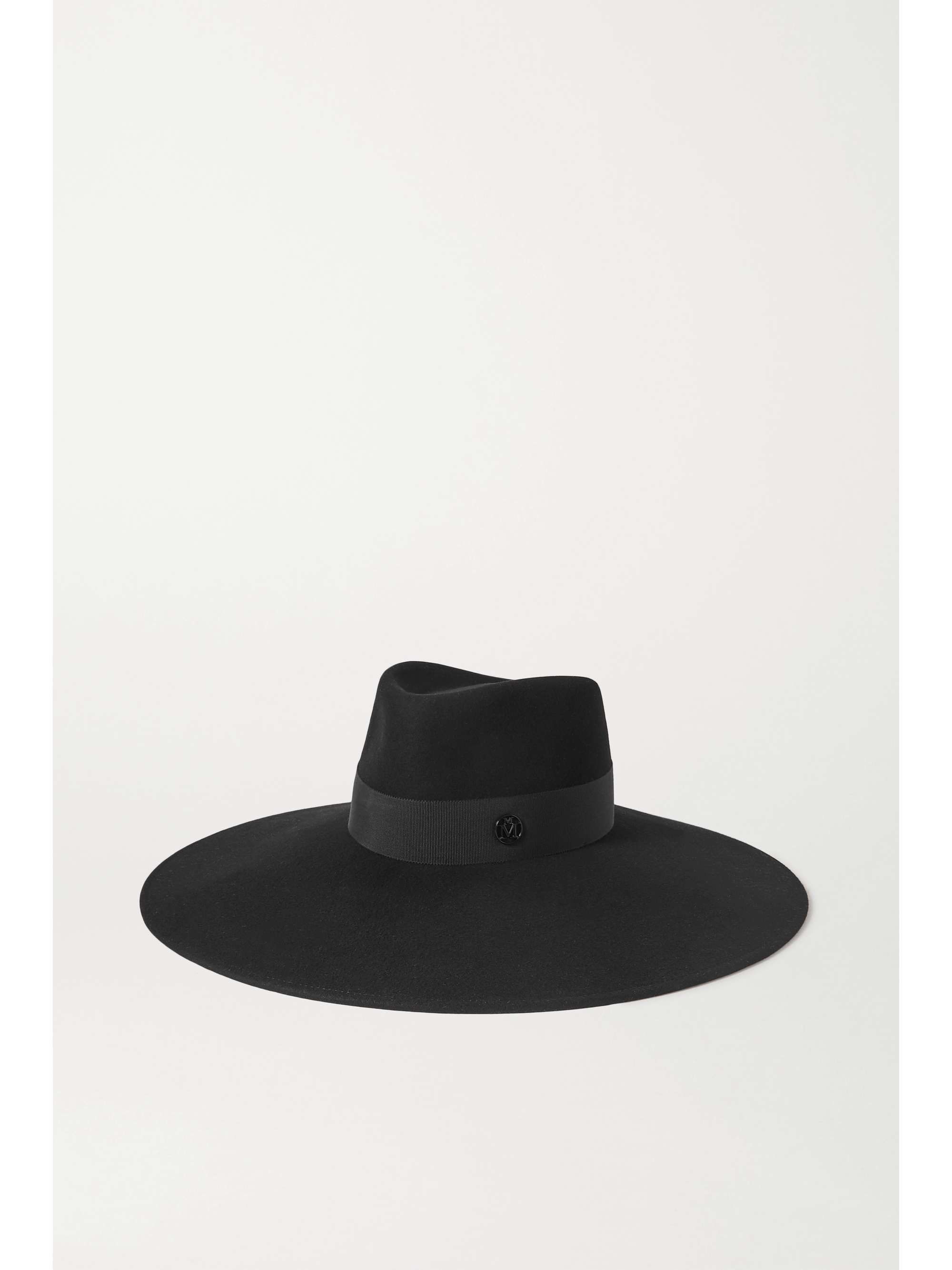 Black Pina grosgrain-trimmed wool-felt 