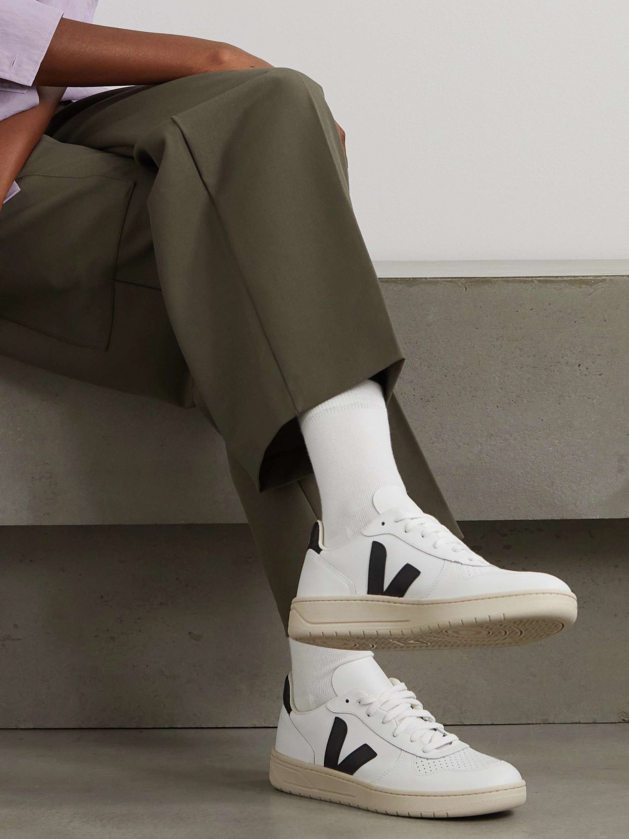 VEJA + NET SUSTAIN V-10 leather sneakers