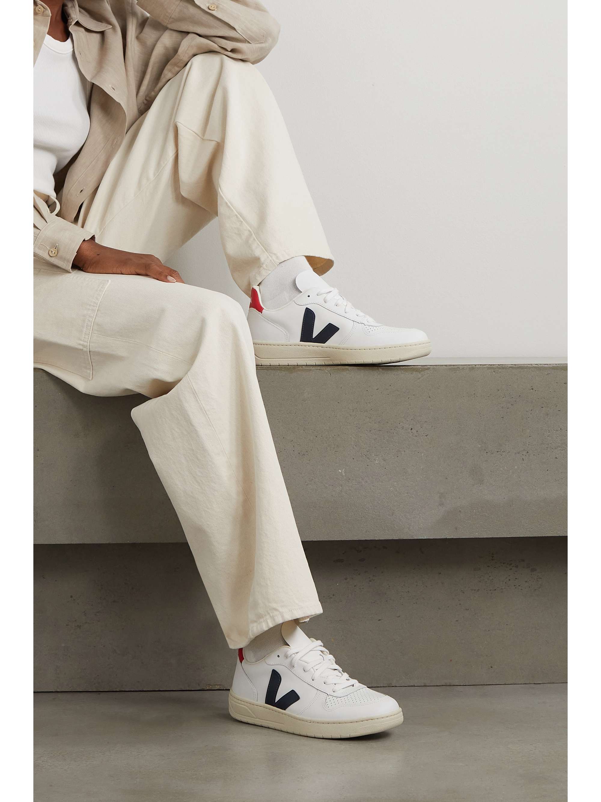 VEJA + NET SUSTAIN leather sneakers | NET-A-PORTER