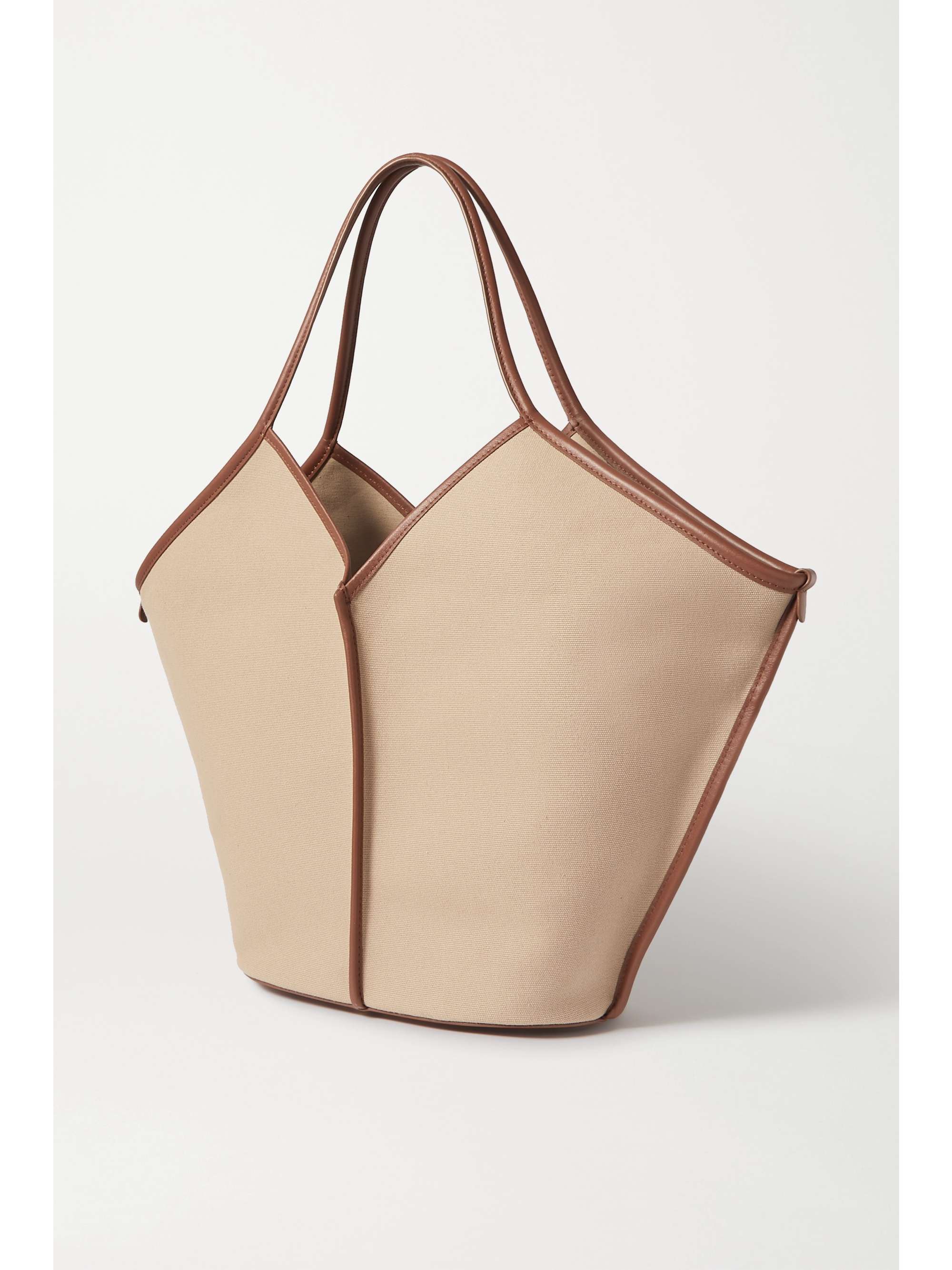 HEREU + Space for Giants Duna large leather-trimmed organic cotton-canvas tote