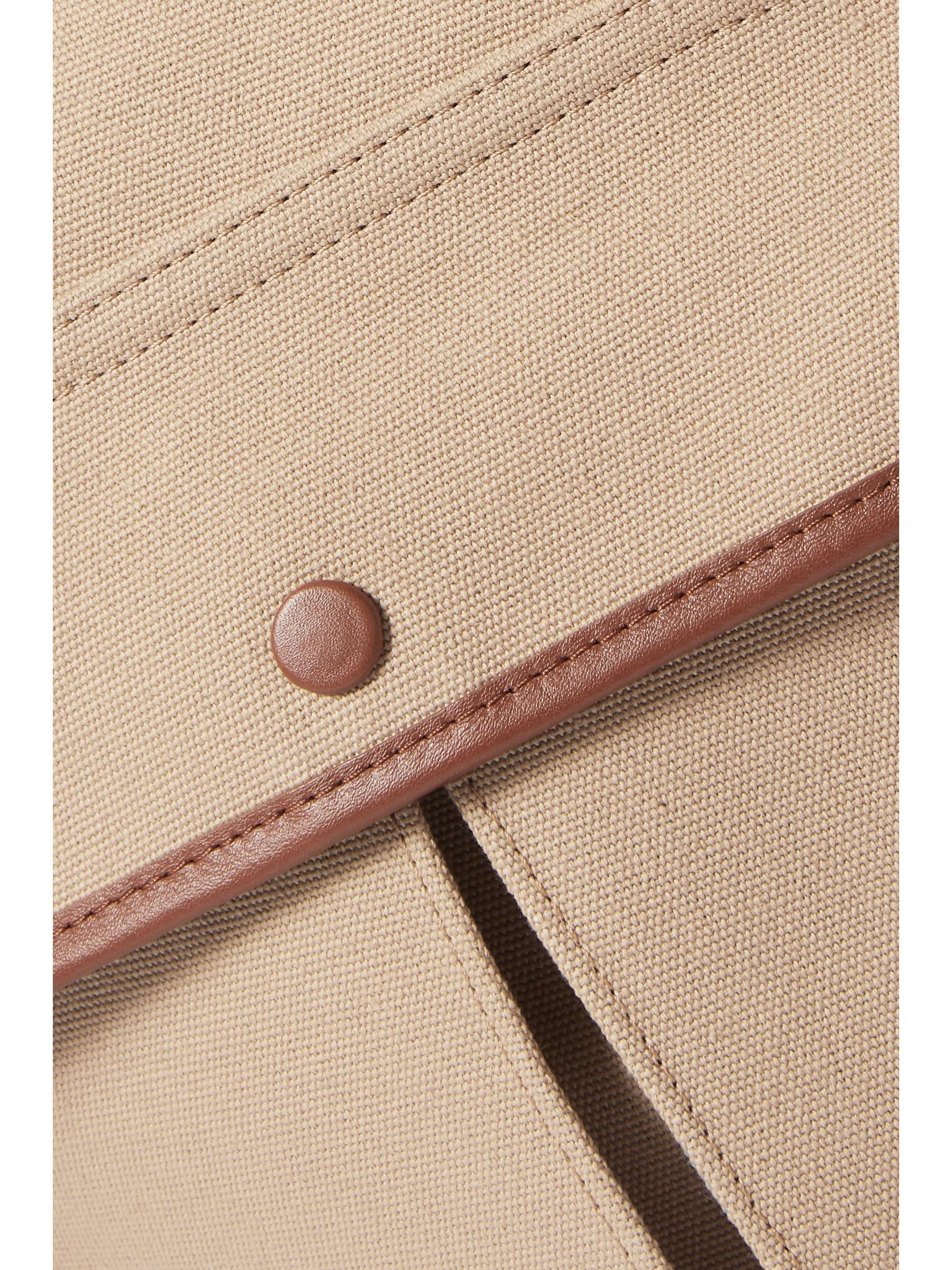 HEREU + Space for Giants Duna large leather-trimmed organic cotton-canvas tote