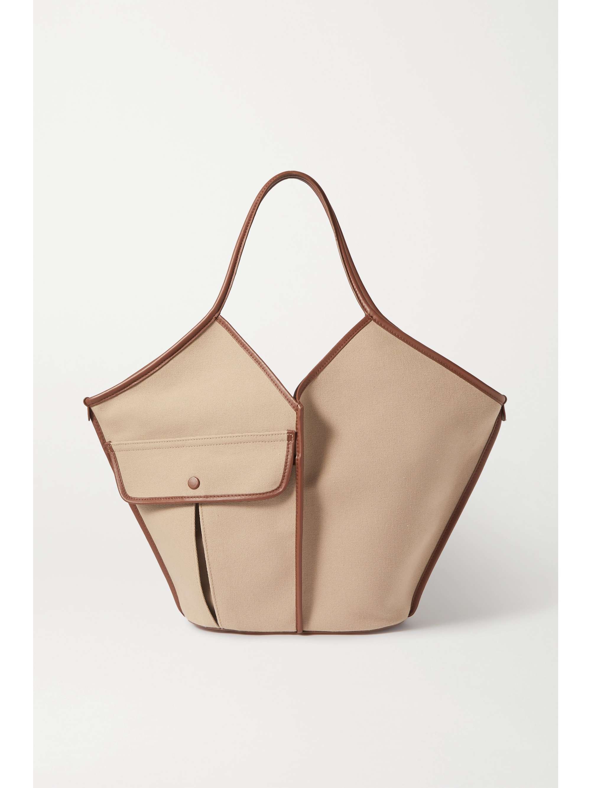 + Space for Giants Duna large leather-trimmed organic cotton-canvas tote