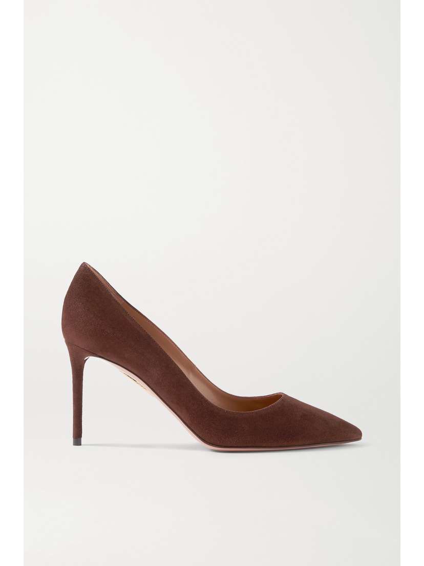 Aquazzura Purist 85 Suede Pumps