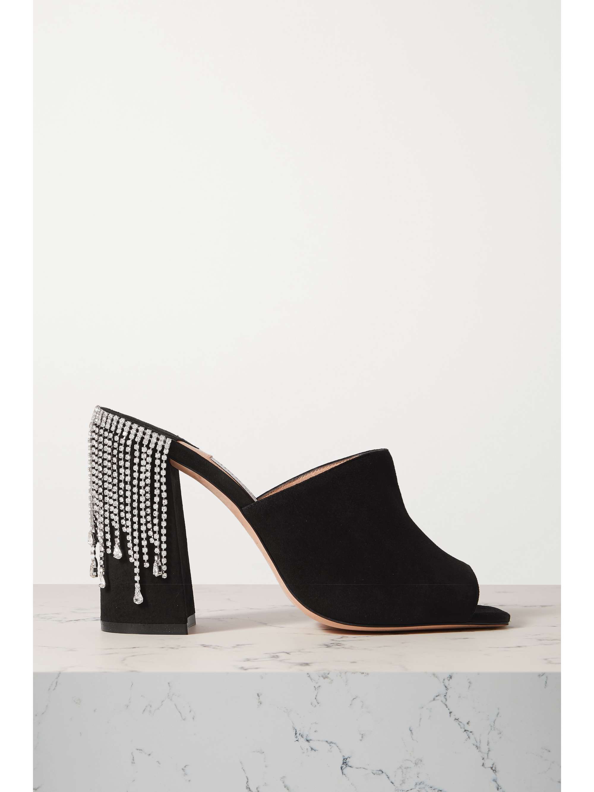 black suede mule