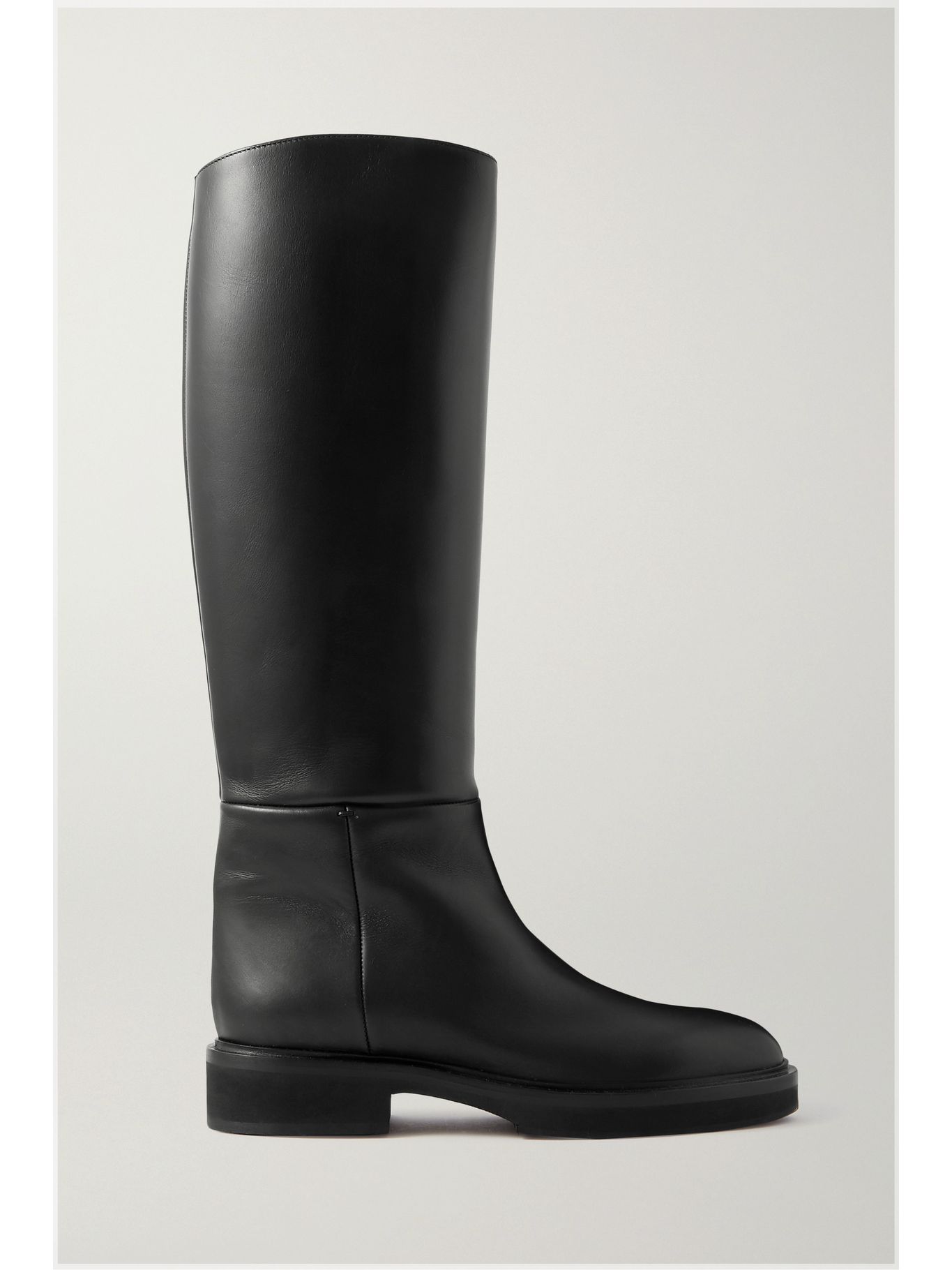 Black Derby leather knee boots | KHAITE | NET-A-PORTER