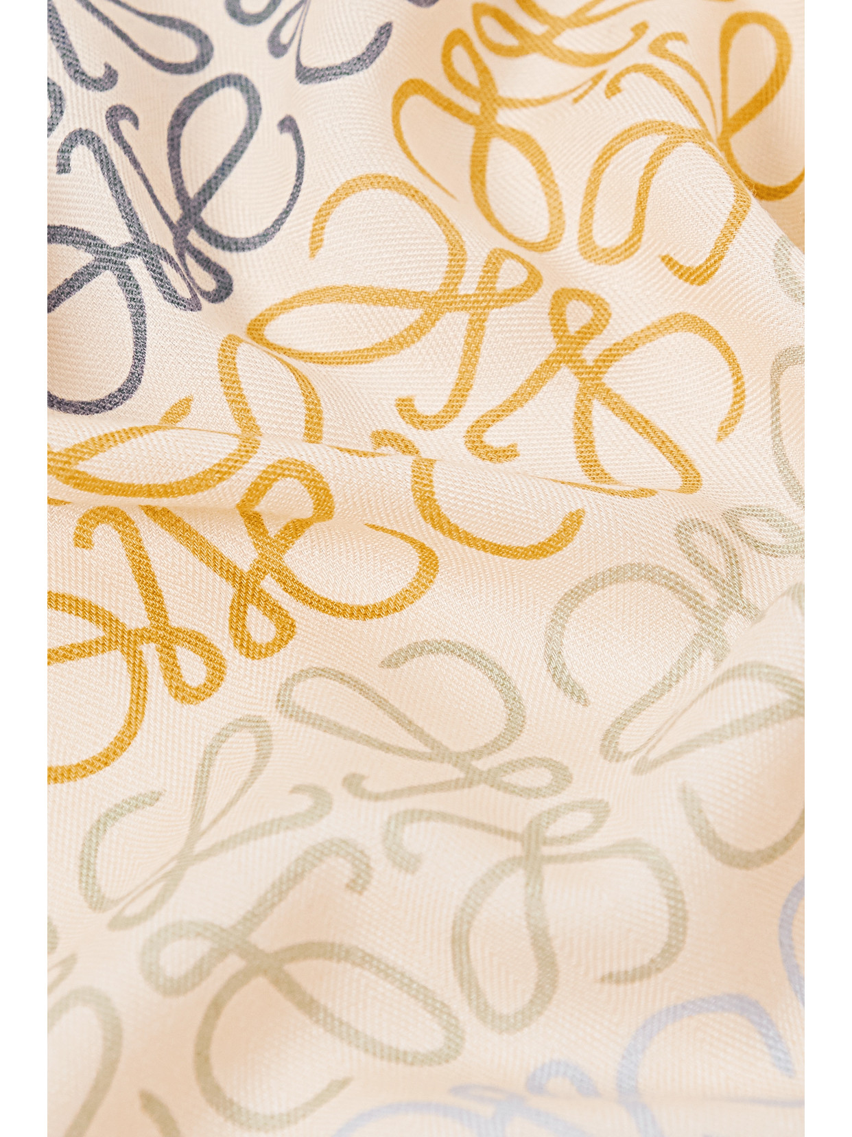 Loewe Fringed Printed Wool, Silk And Cashmere-blend Scarf In White