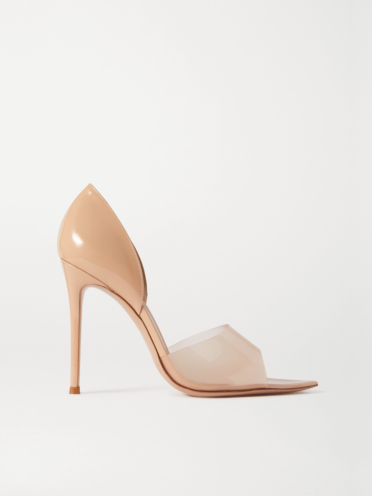 GIANVITO ROSSI BREE 105 PVC-TRIMMED PATENT-LEATHER PUMPS