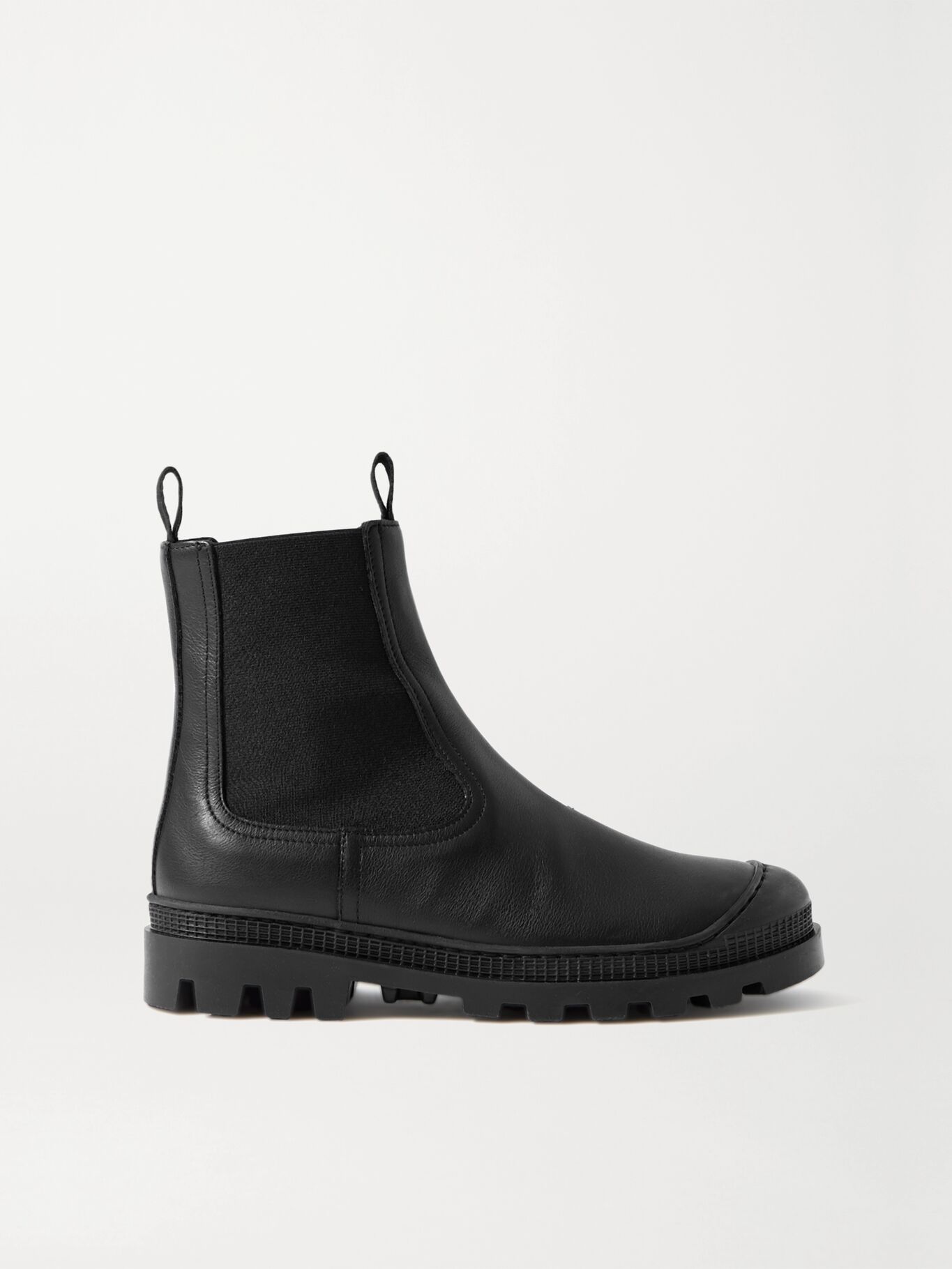 loewe logo print canvas trimmed leather ankle boots