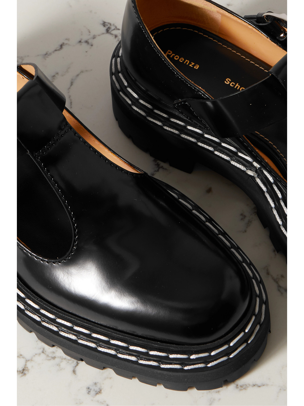 Proenza Schouler Black Lug Sole Mary Jane Oxfords | ModeSens