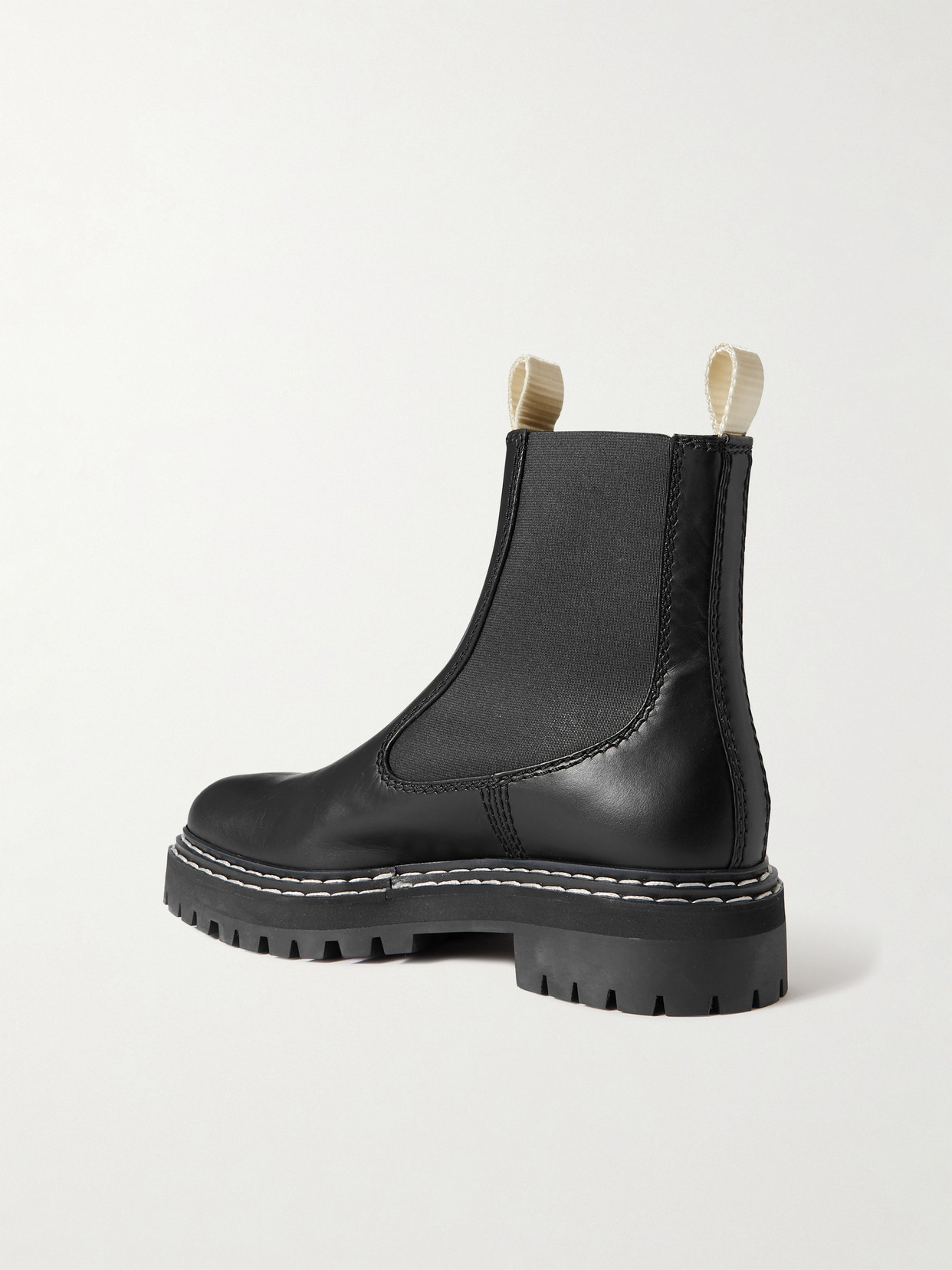 Shop Proenza Schouler Topstitched Leather Chelsea Boots In Black